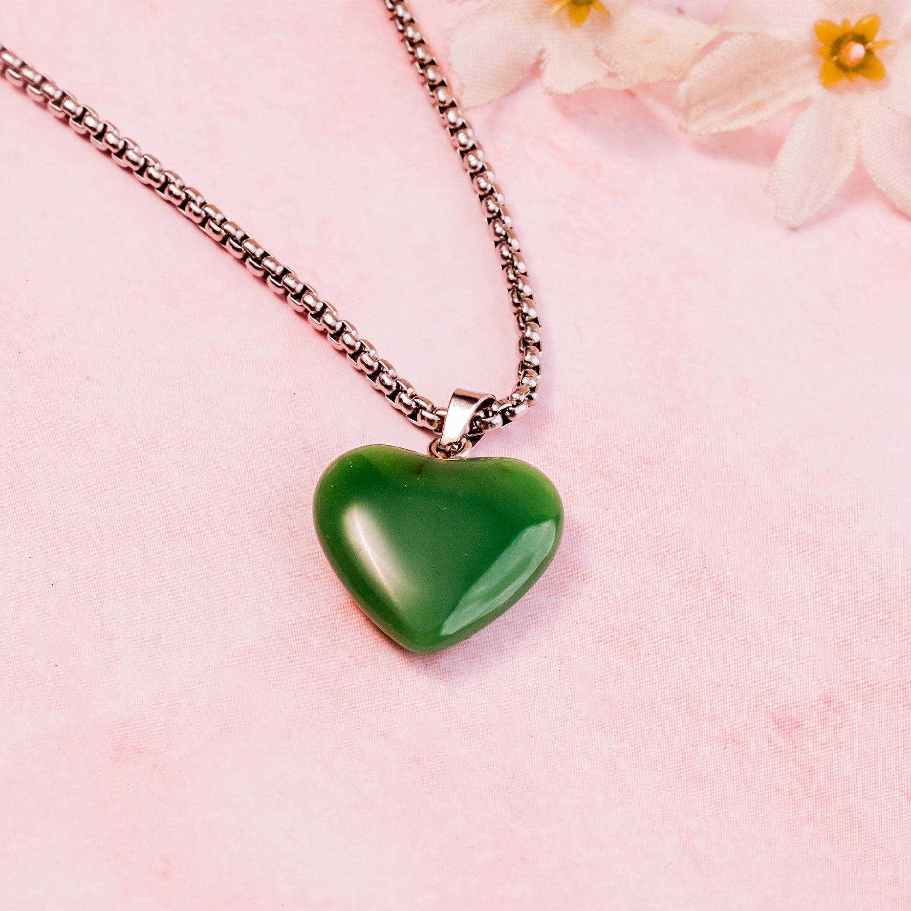 Green Aventure Heart Pendant - Abhimantrit & Certified