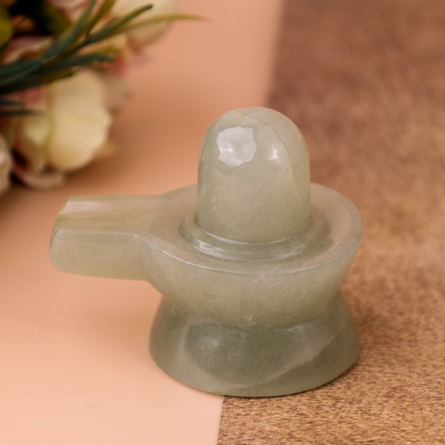 Green Aventurine Shivling Idol - Abhimantrit & Certified