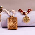 Hanuman Ji Tulsi Kanthi Mala with Laxmi Yantra with 5 Mukhi Rudraksha Pendant Combo