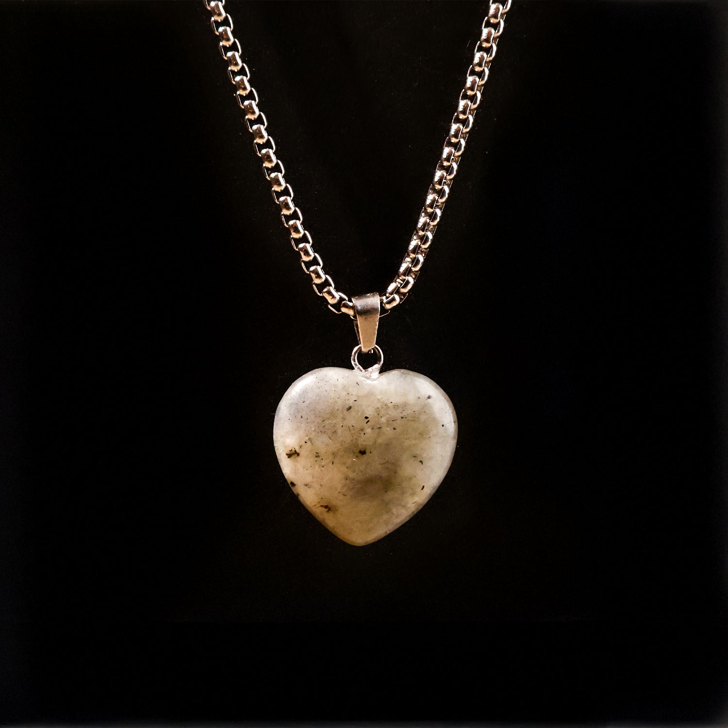 Labradorite Heart Pendant - Abhimantrit & Certified