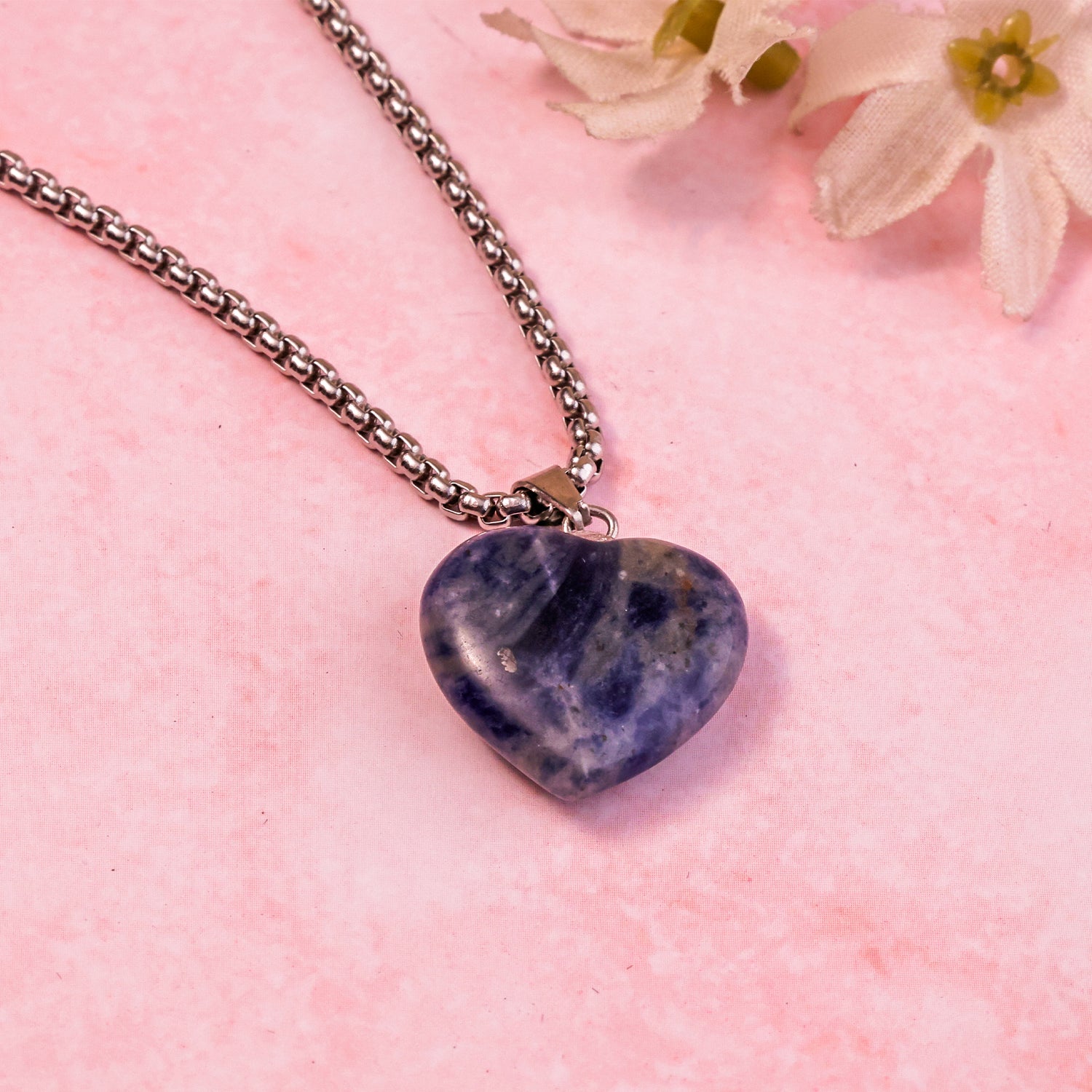 Sodalite Heart Pendant - Abhimantra & Certified