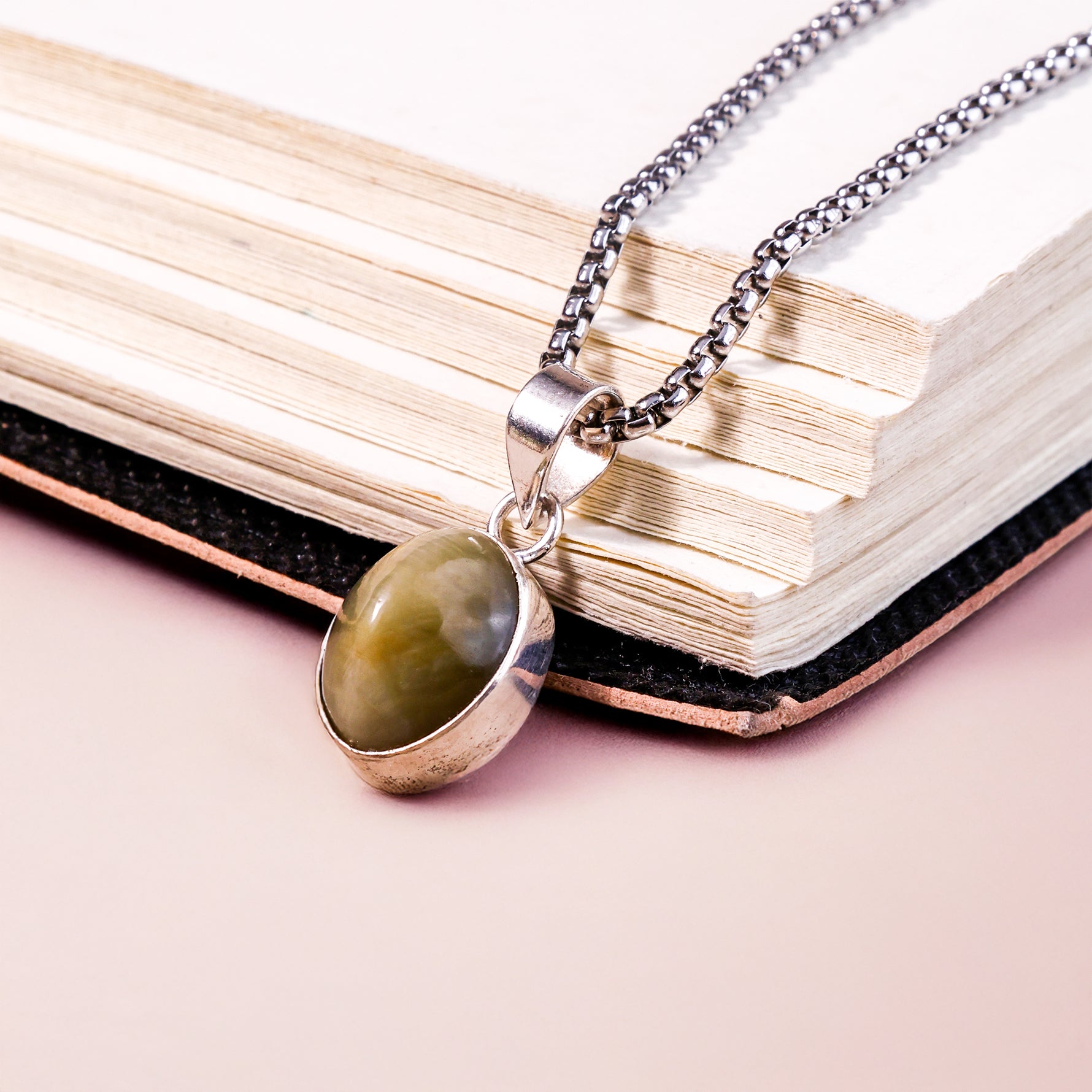 Cat Eye Stone Pendant - Abhimantrit & Certified