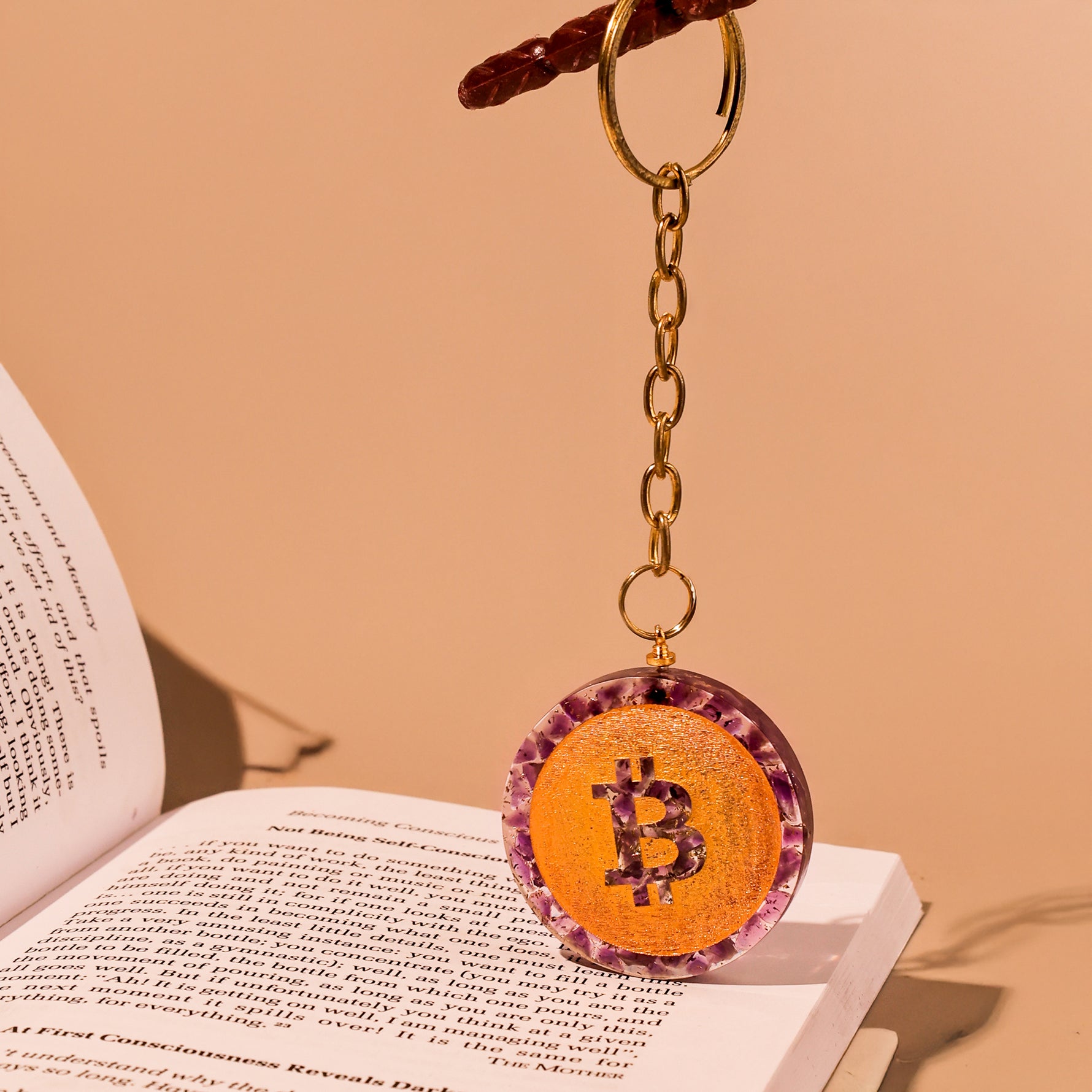 Bitcoin Amethyst Keychain - Abhimantrit
