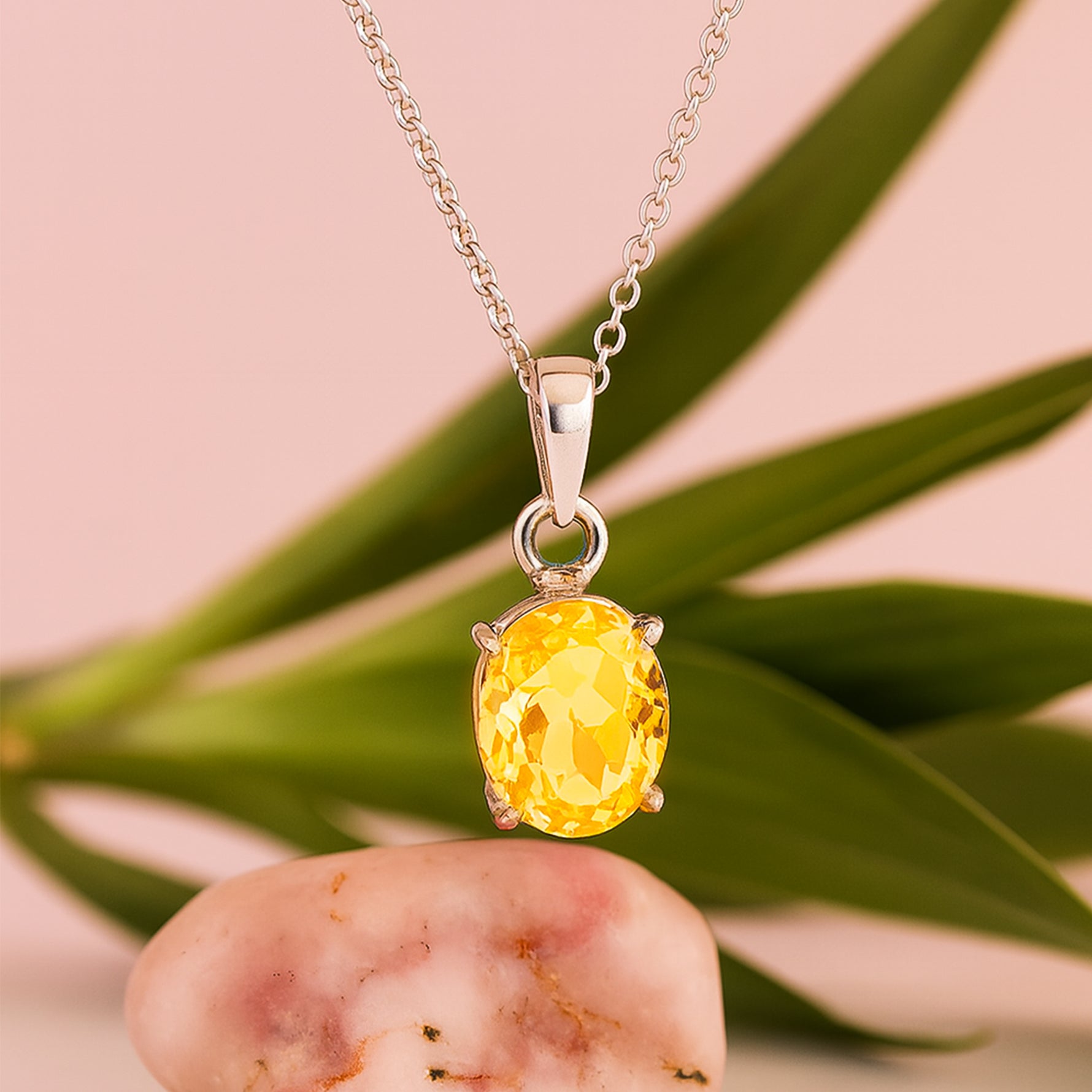 High Financial Status, Success in Job & Profession: Yellow Citrine Pendant - Abhimantrit & Certified