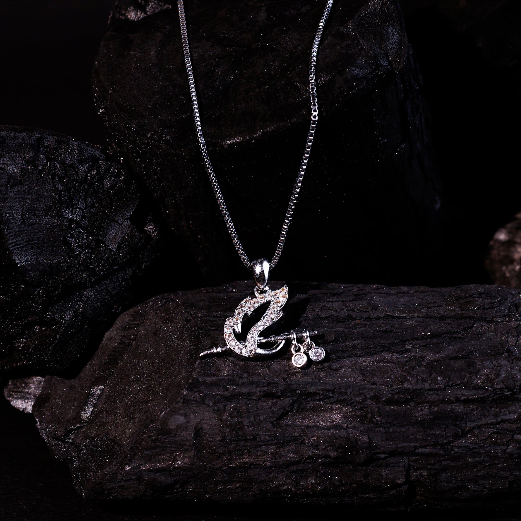 AD Chrome Plated Krishna Pendant - Abhimantrit