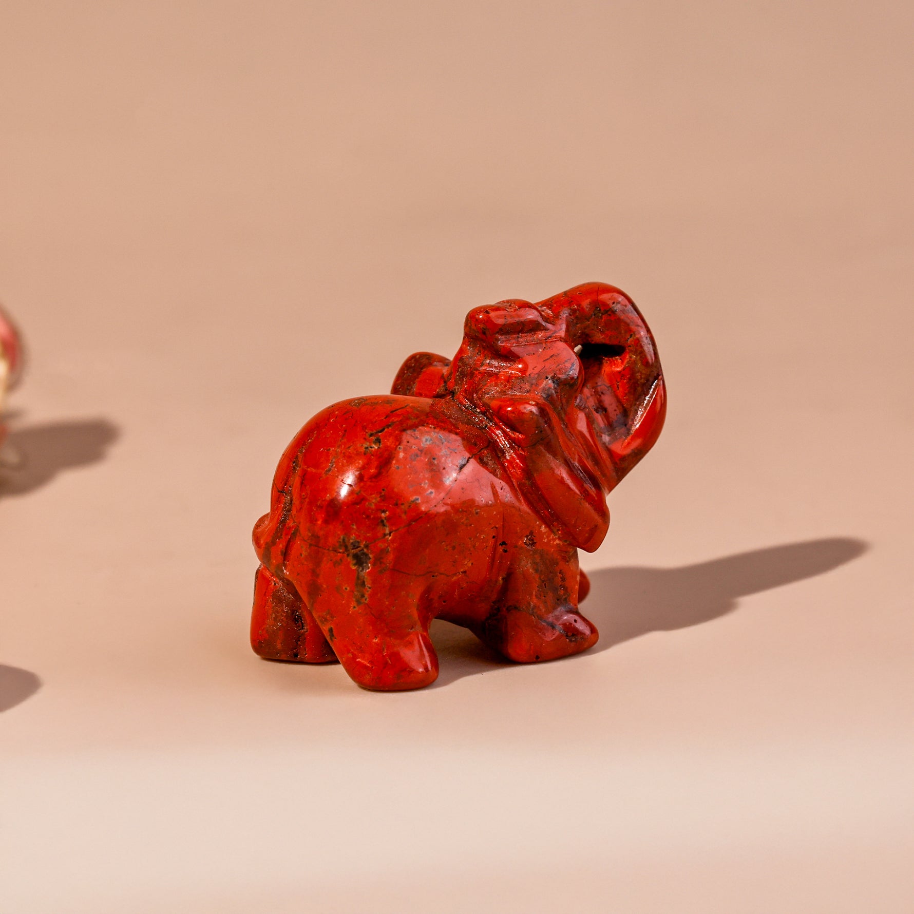 Red Jasper Crystal Elephant - Abhimantrit