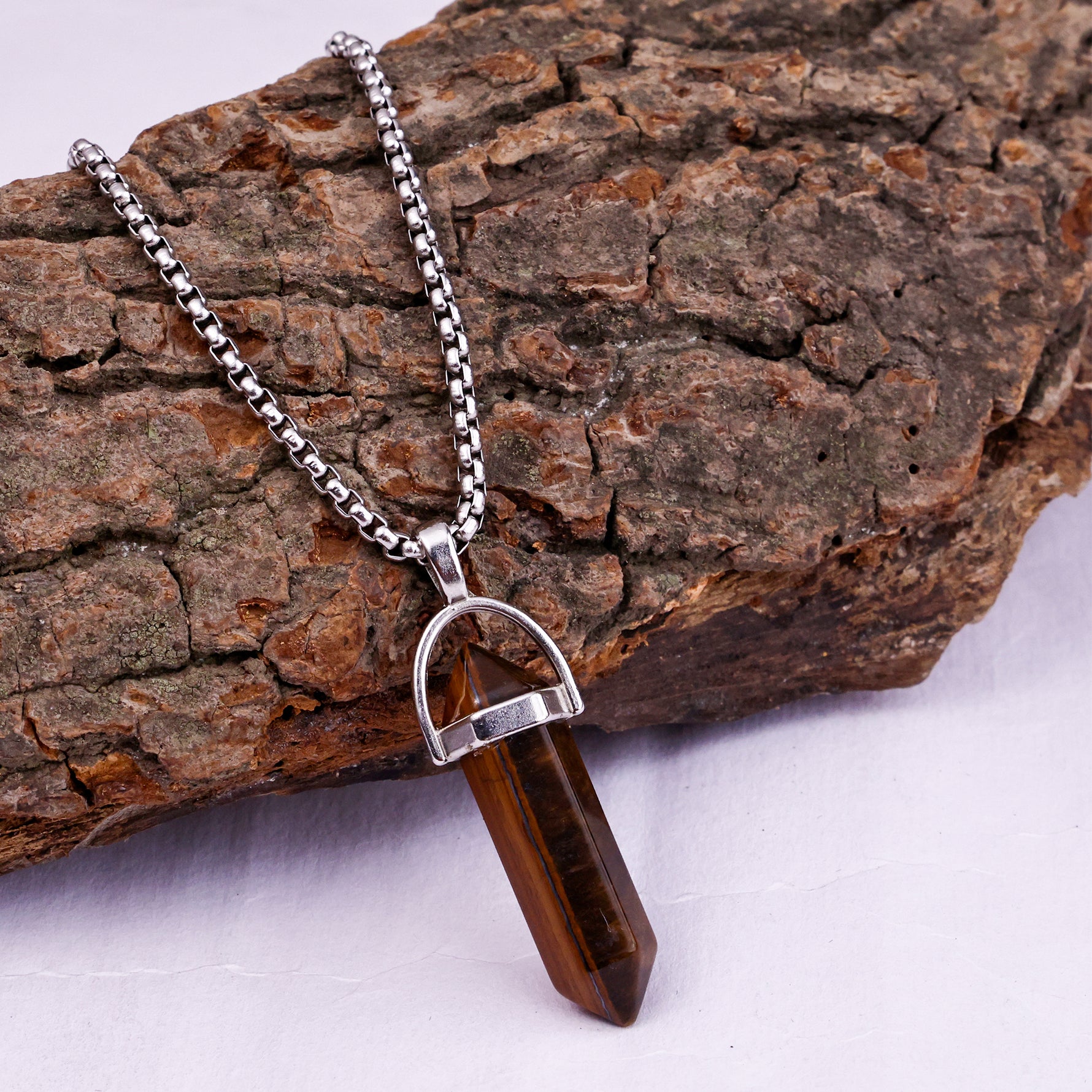 Tiger Eye Pen Shape Pendant - Abhimantrit