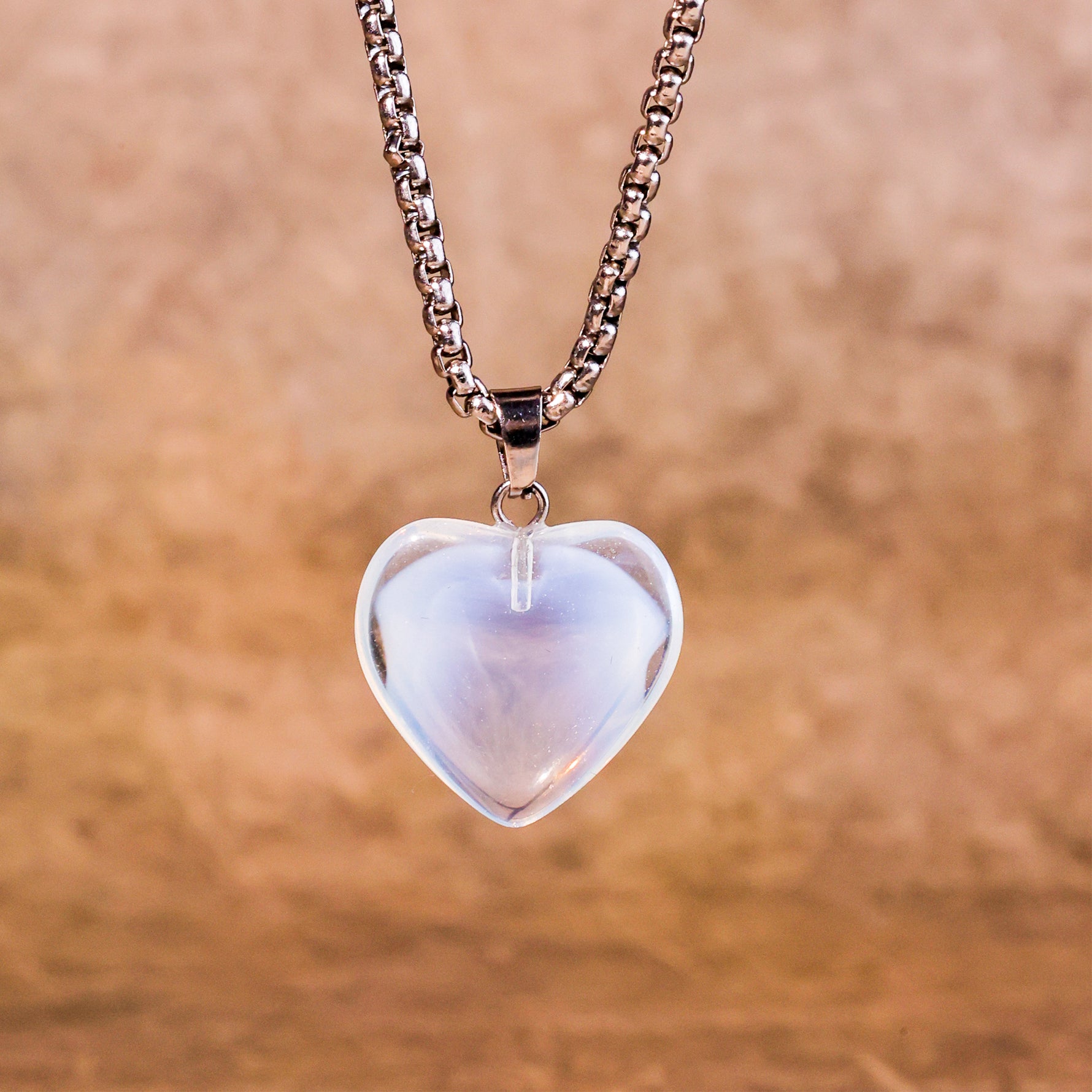 Opalite Heart Pendant - Abhimantrit & Certified