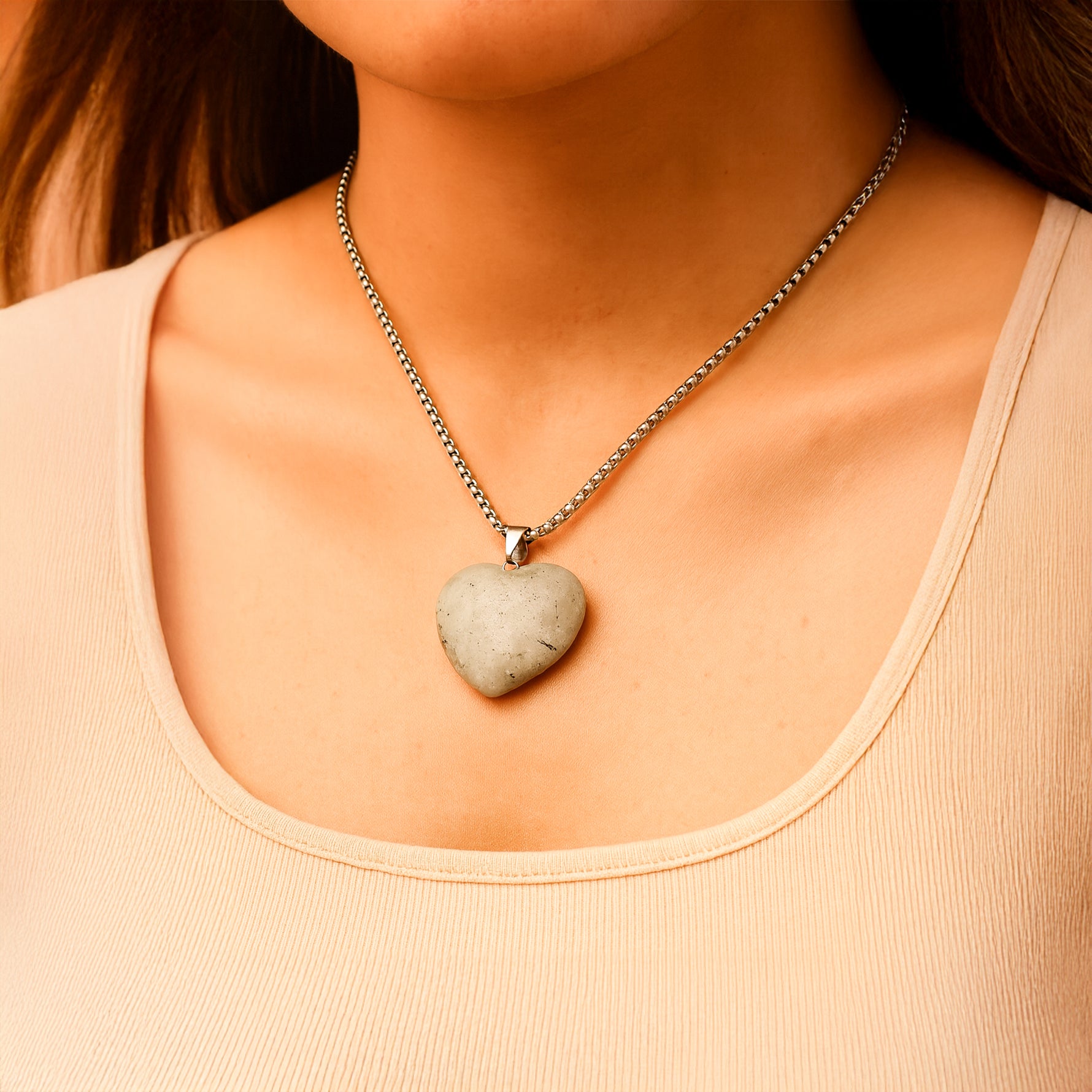 Labradorite Heart Pendant - Abhimantrit & Certified