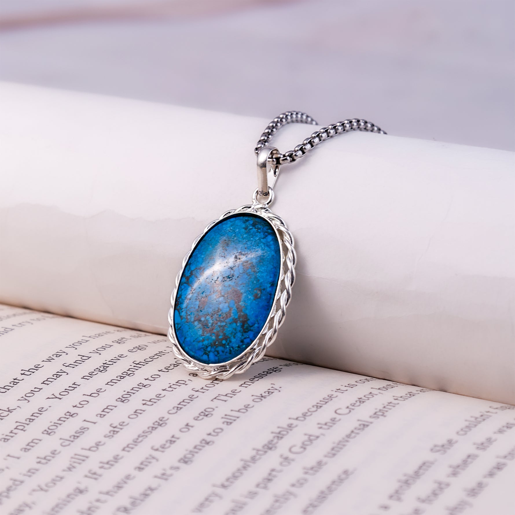 Turquoise (Firoza) Pendant - Abhimantrit & Certified