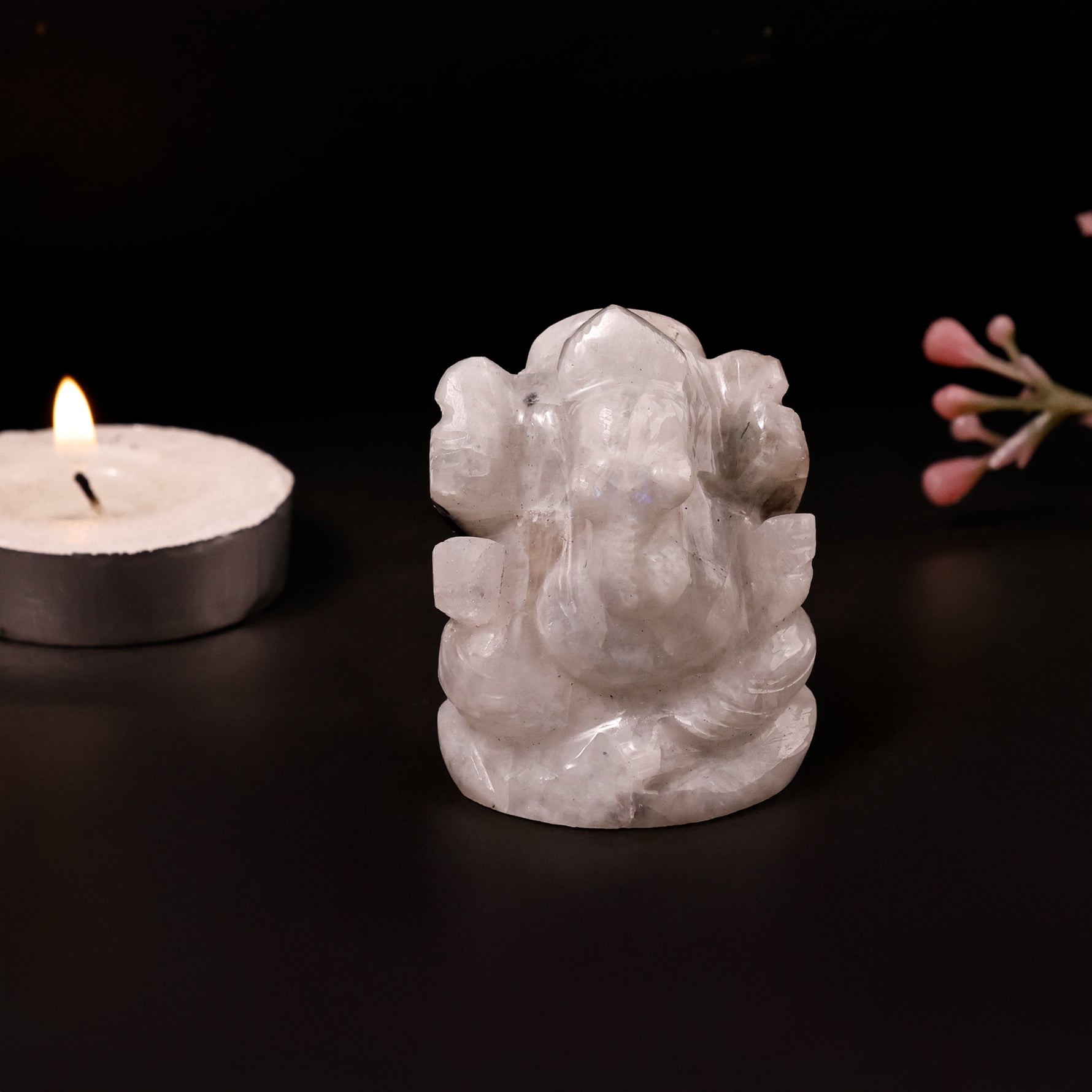 Moonstone Ganesh Ji - Abhimantrit & Certified