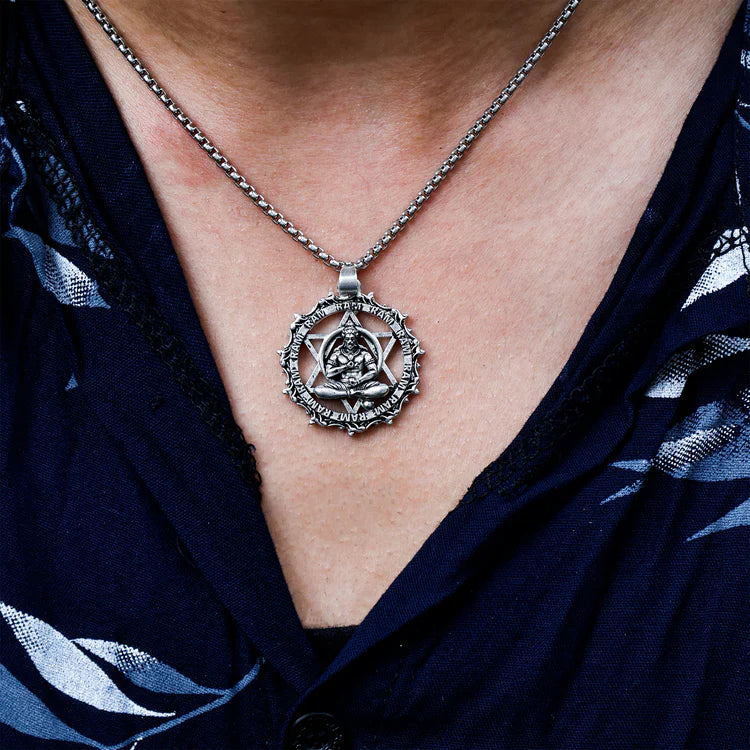 IGP Plating Meditating Hanuman Ji Pendant - Abhimantrit