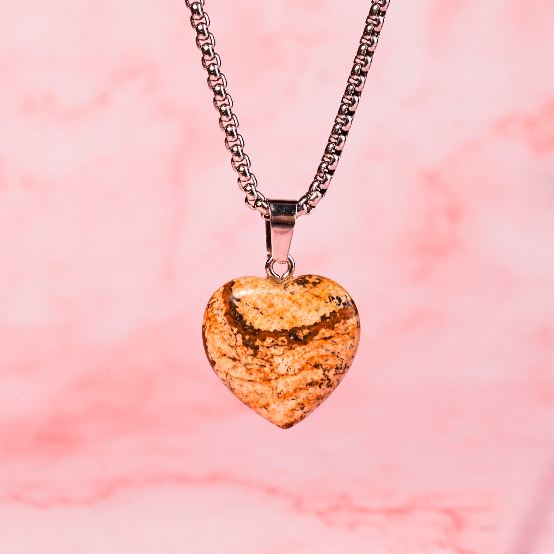 Jasper Heart Pendant - Abhimantrit & Certified