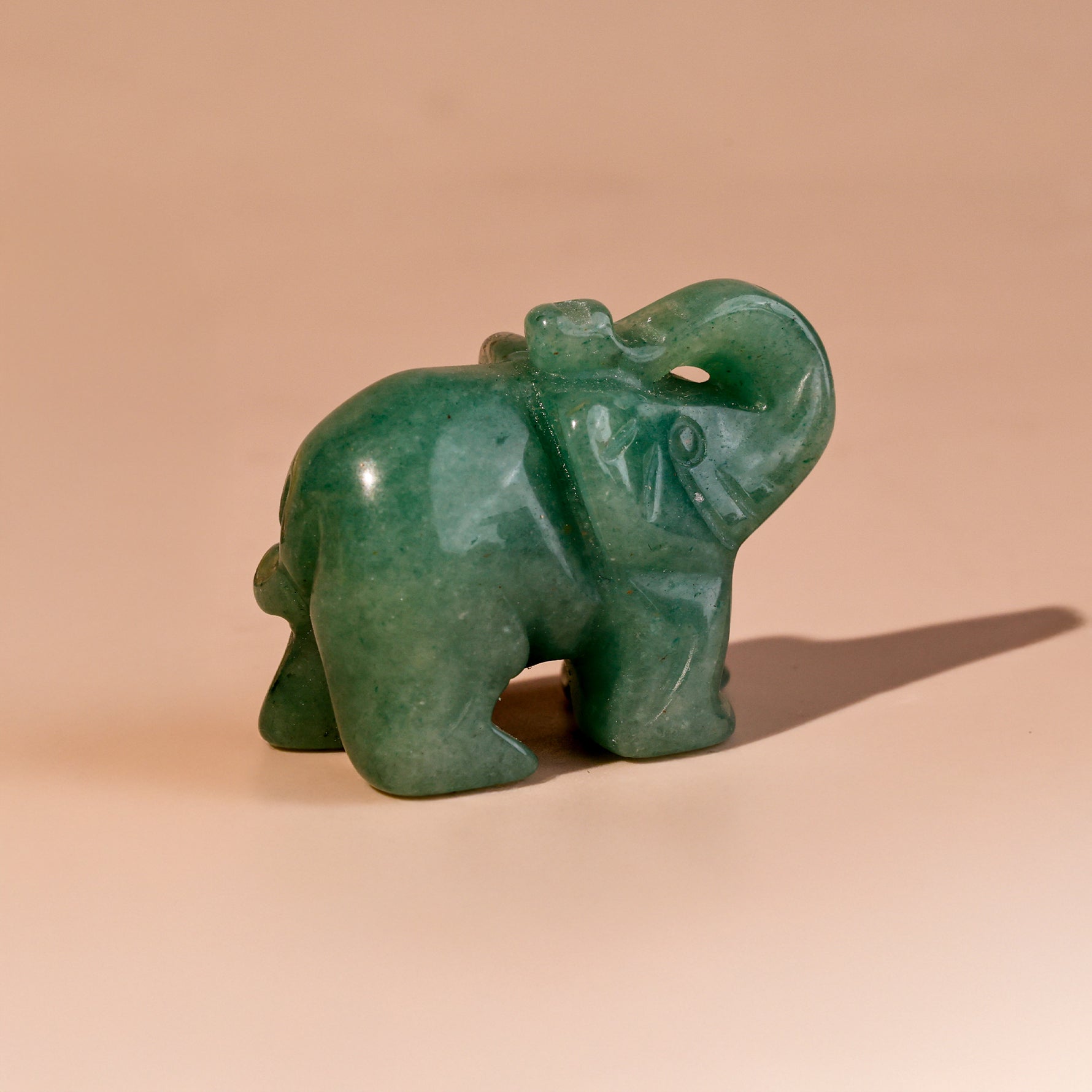 Green Aventurine Crystal Elephant - Abhimantrit