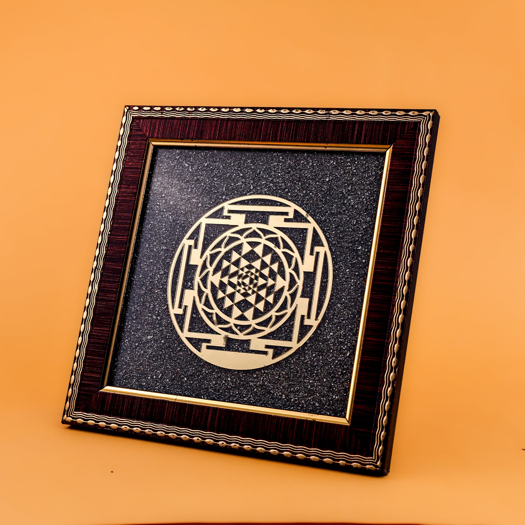 Shri Yantra Raw Pyrite Frame - Abhimantrit