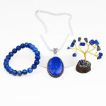 Lapis Lazuli Bracelet & Pendant With Tree (Combo)