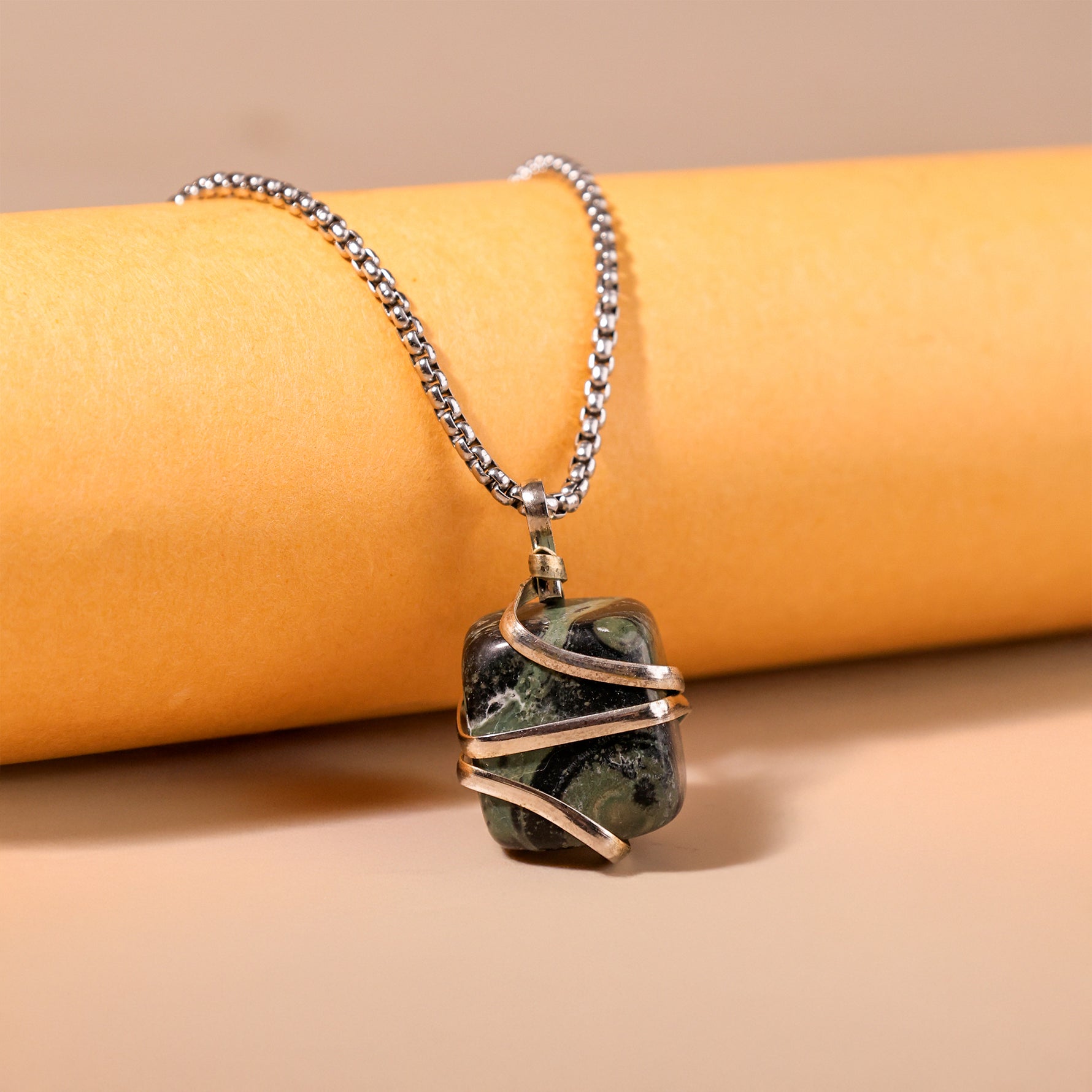 Jasper Stone Pendant -  Abhimantrit & Certified