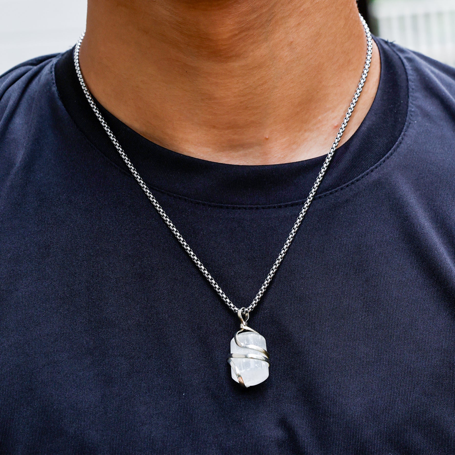 Selenite Wrapping Pendant - Abhimantrit & Certified