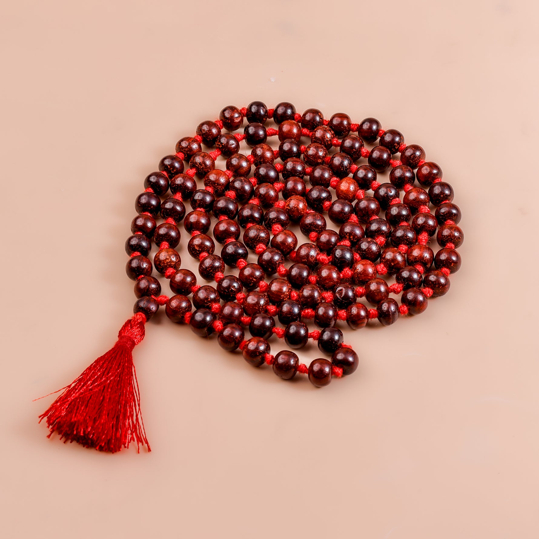 Red Sandal Wood Mala - Abhimantrit & Certified