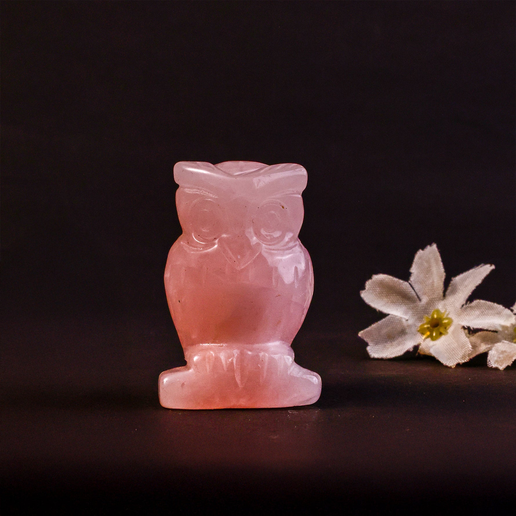 Rose Quartz Owl - Abhimantrit