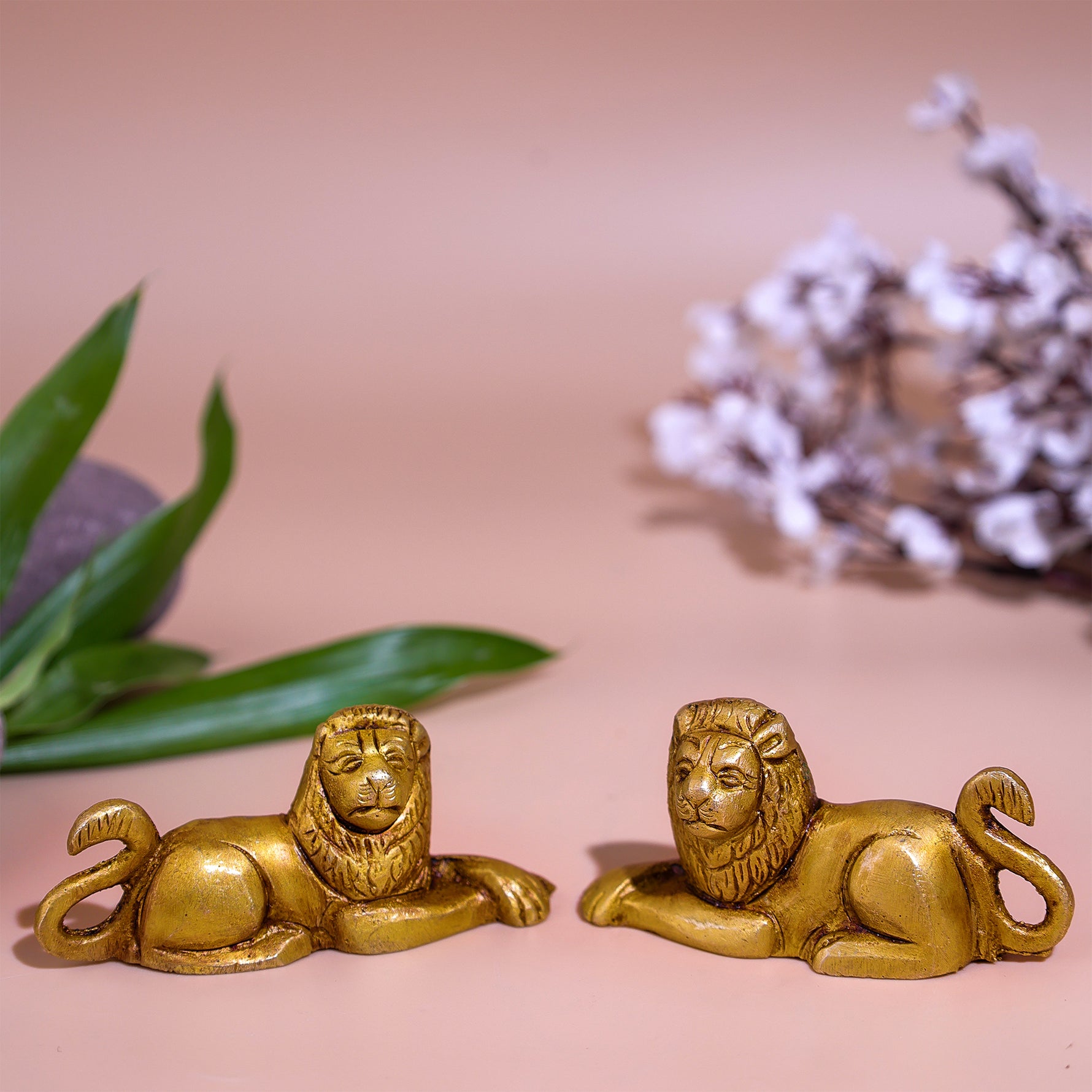 Pure Brass Lion Statue - Abhimantrit
