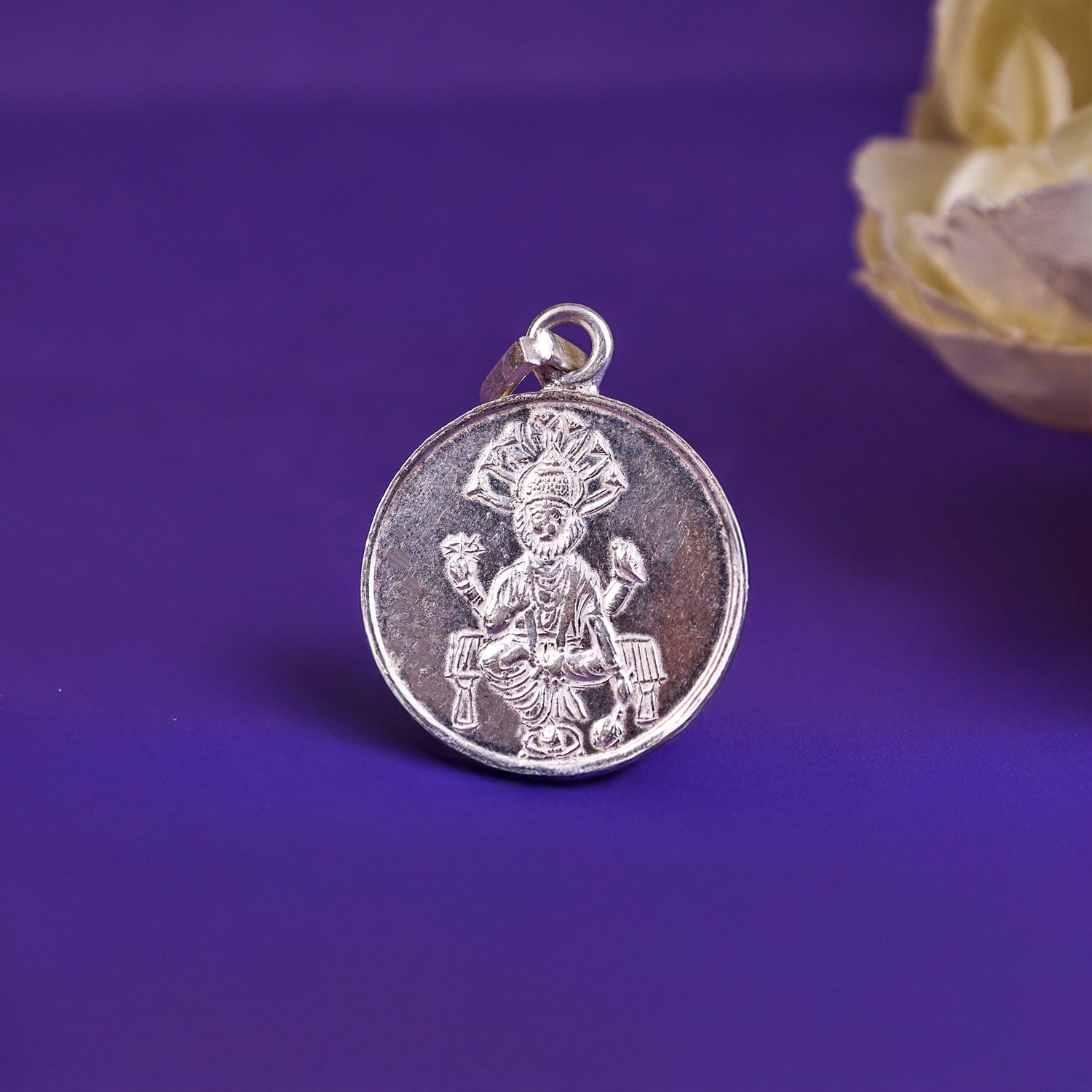 Narsinga Bhagwan Yantra Pure Silver Pendant - Abhimantrit