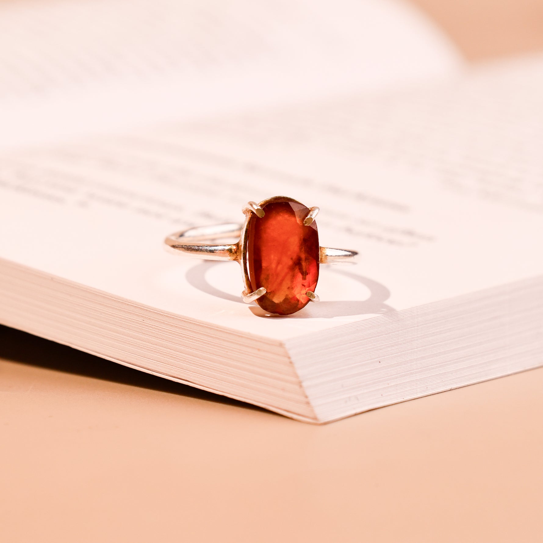Rahu Hessonite Ring - Abhimantrit & Certified