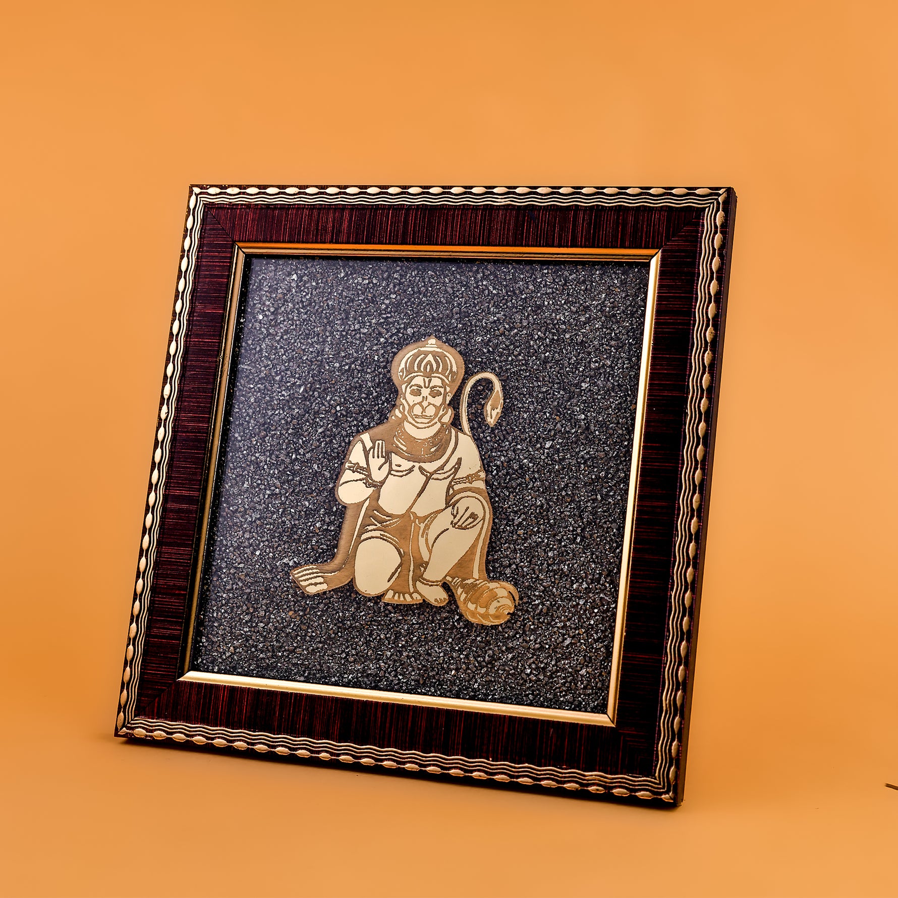 Hanuman Ji Raw Pyrite Frame - Abhimantrit