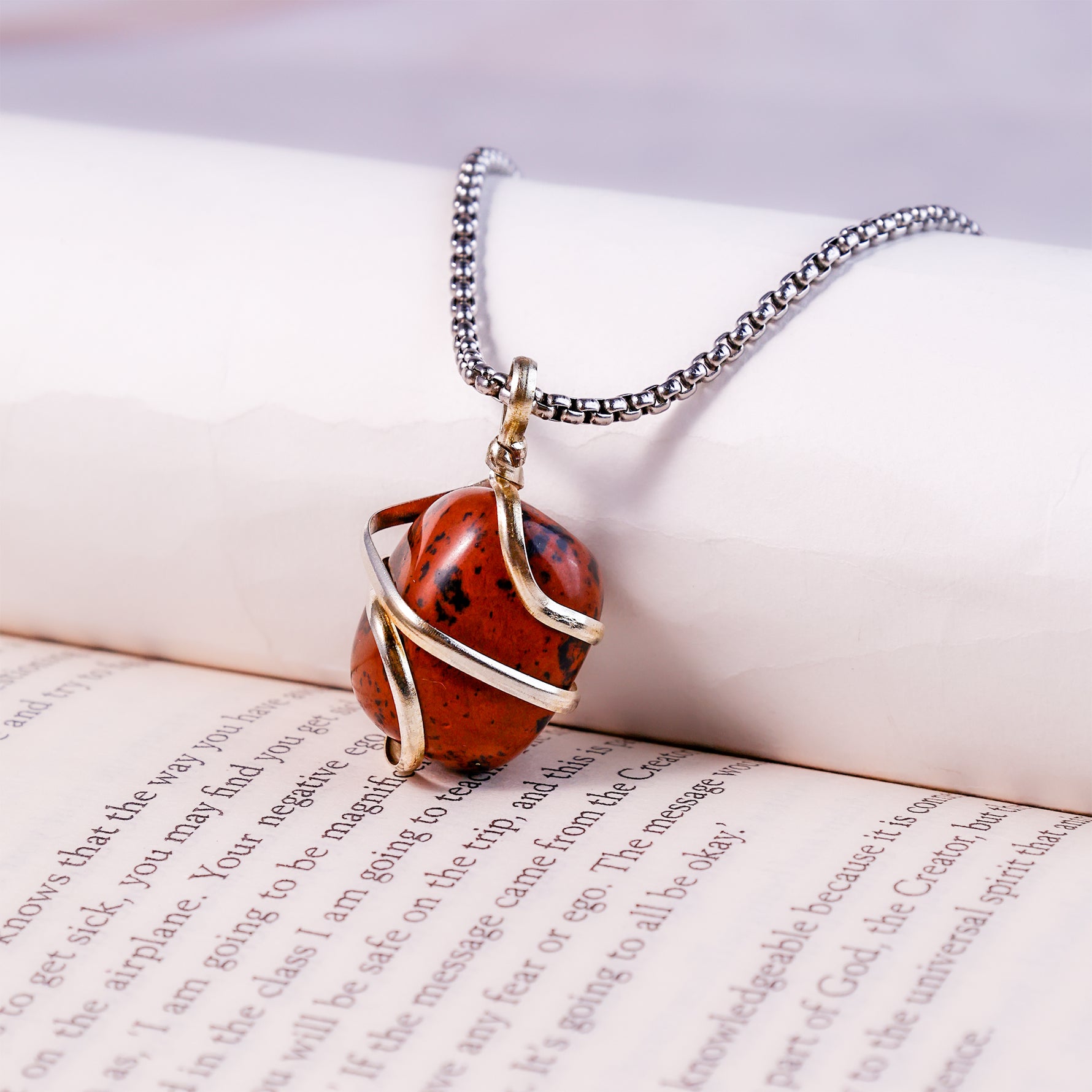 Mahogany Obsidian Wrapping Pendant - Abhimantrit & Certified