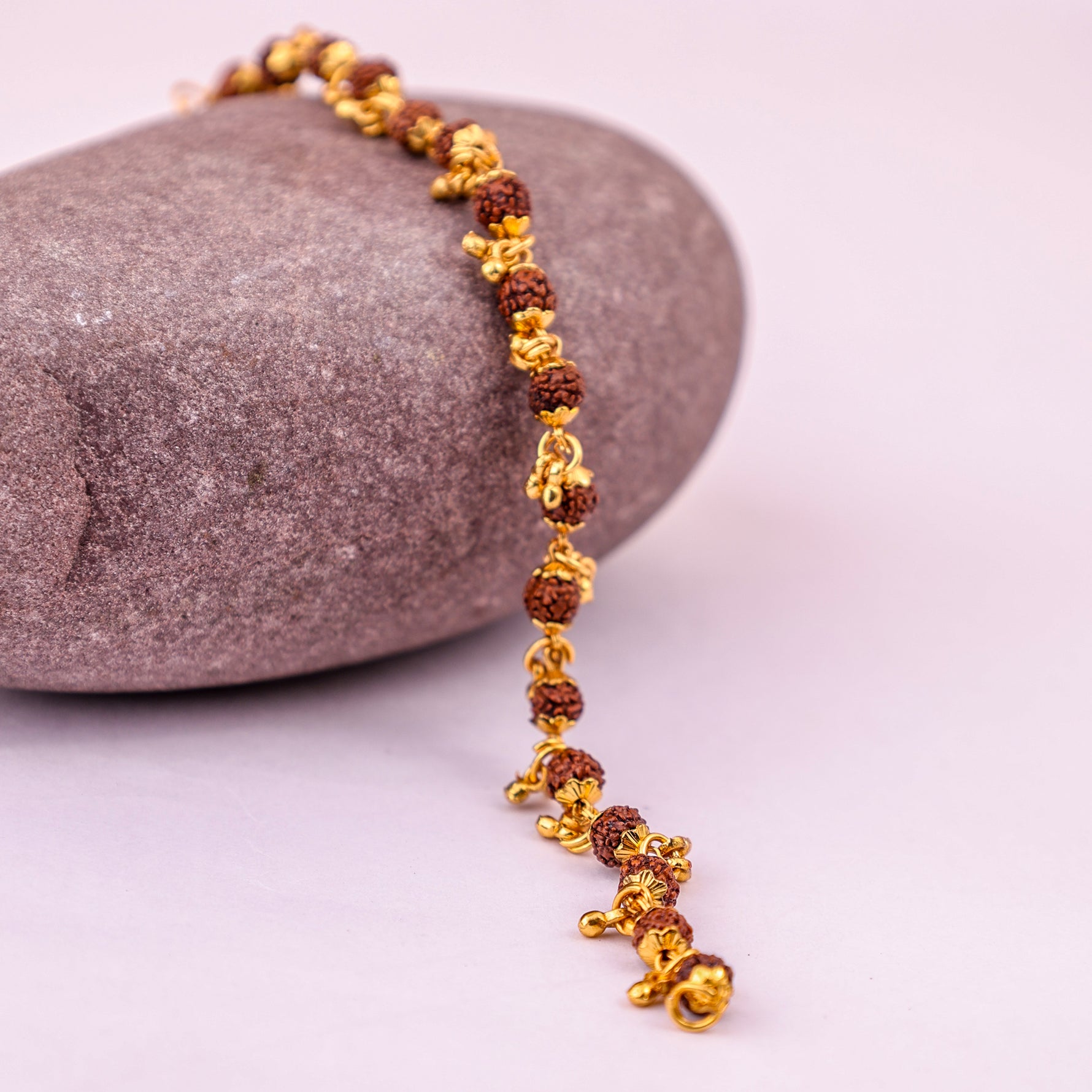 Gold Plated Rudraksha Bracelet - Abhimantrit