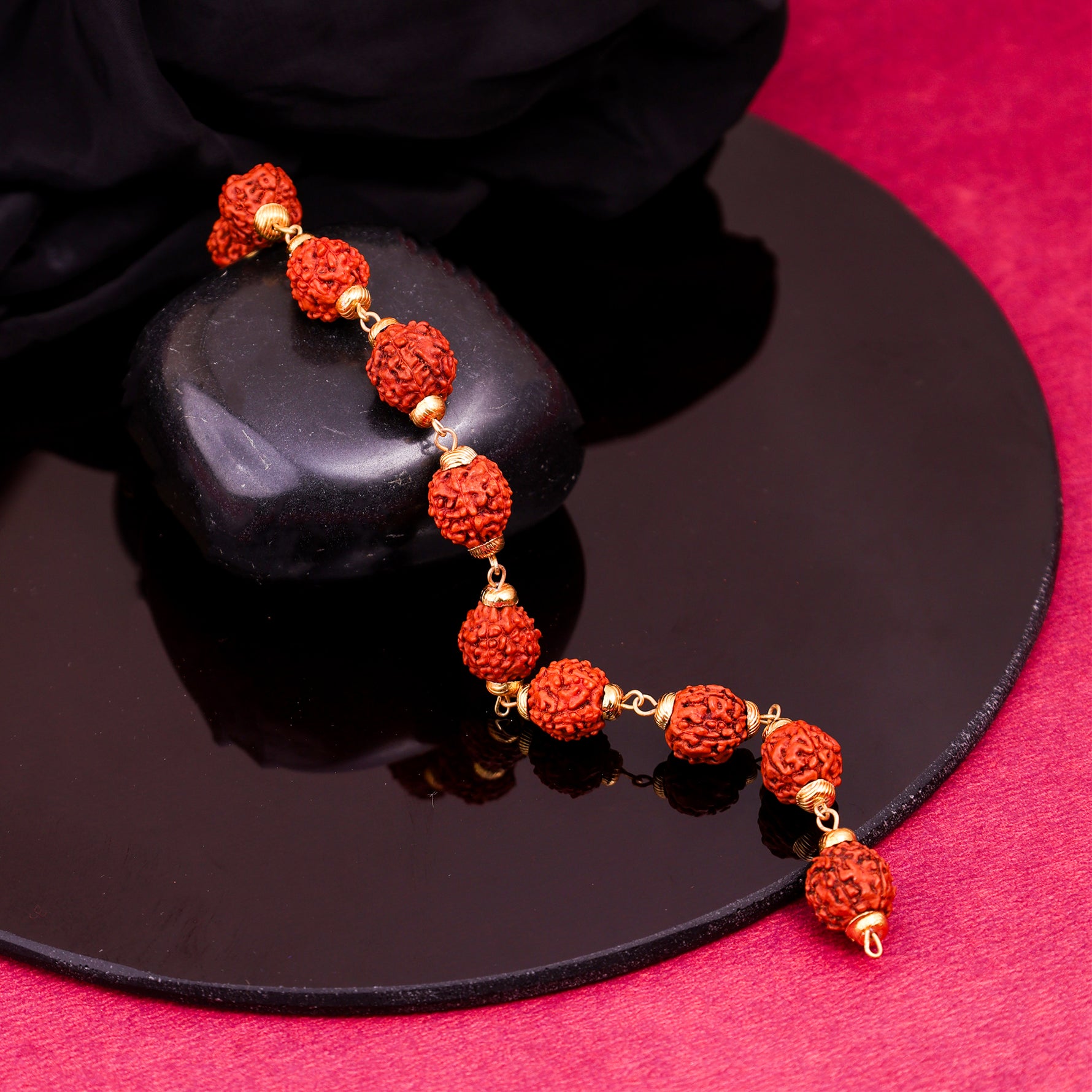 Rudraksha Raksha Bracelet Gold Plated - Abhimantrit