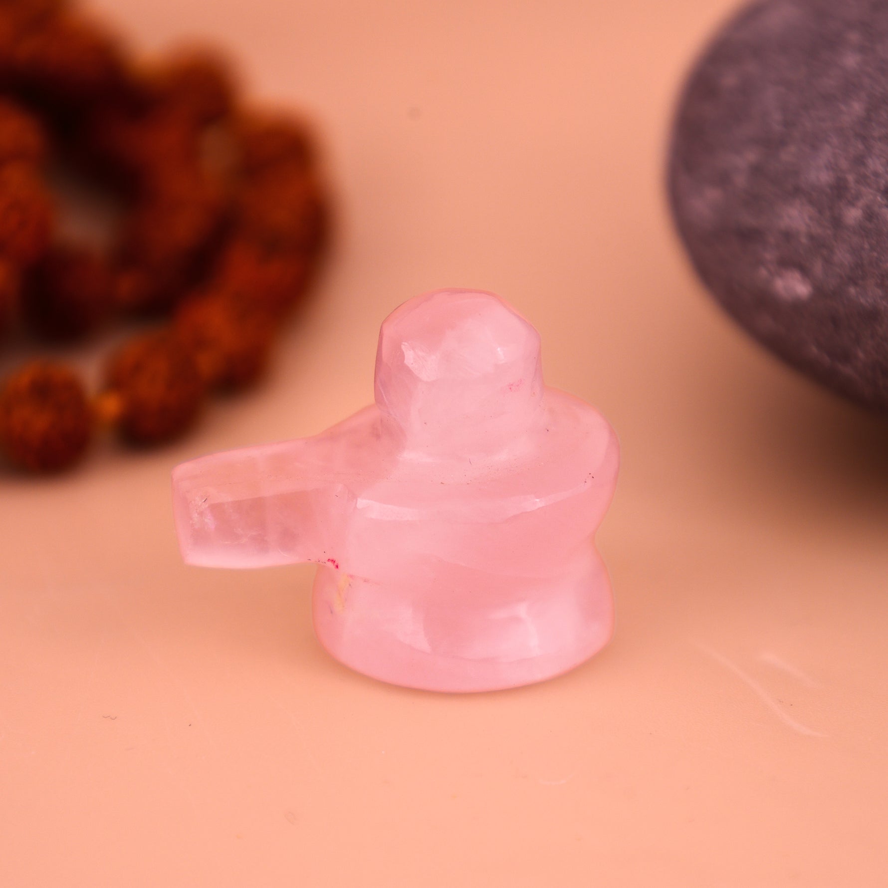 Rose Quartz Shivling Idol - Abhimantrit