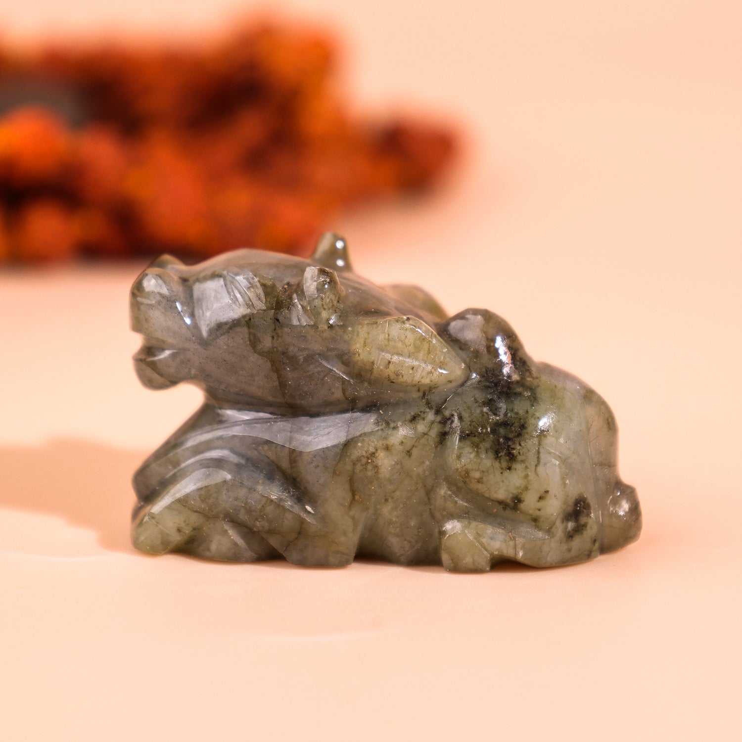 Labradorite Nandi (H-2.5cm, W-4cm) - Abhimantrit