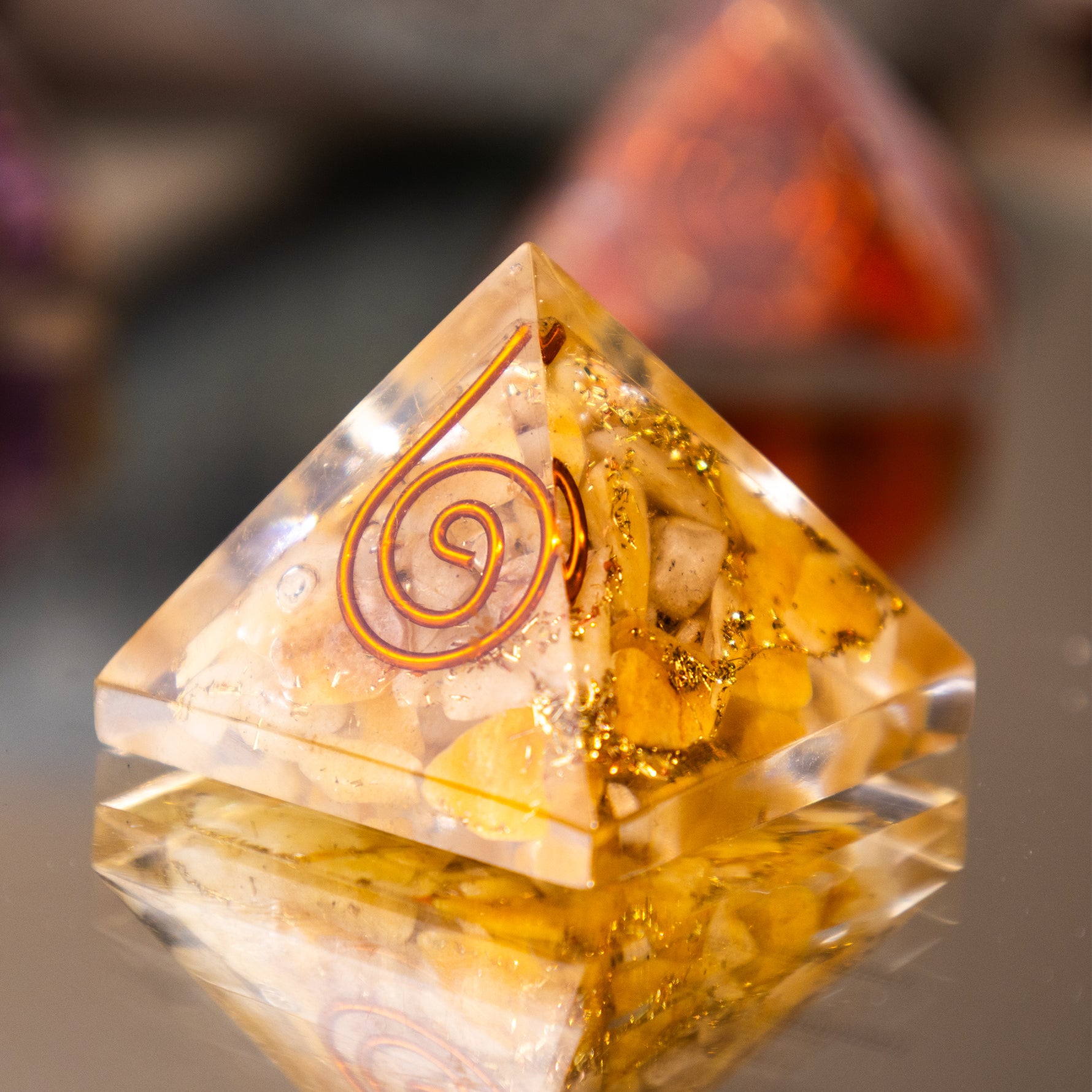 Yellow Citrine Pyramid - Abhimantrit