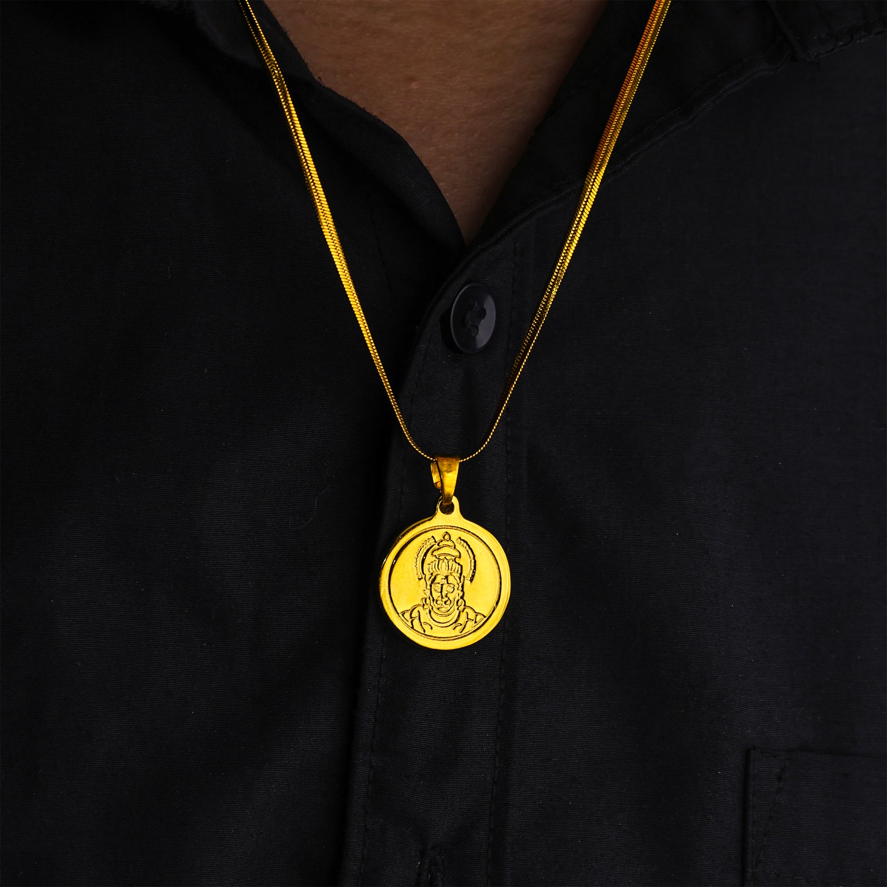 Gold Plated Hanuman Pendant : IGP Plating Pendant - AbhimantritGold Plated Hanuman Pendant : IGP Plating Pendant - Abhimantrit