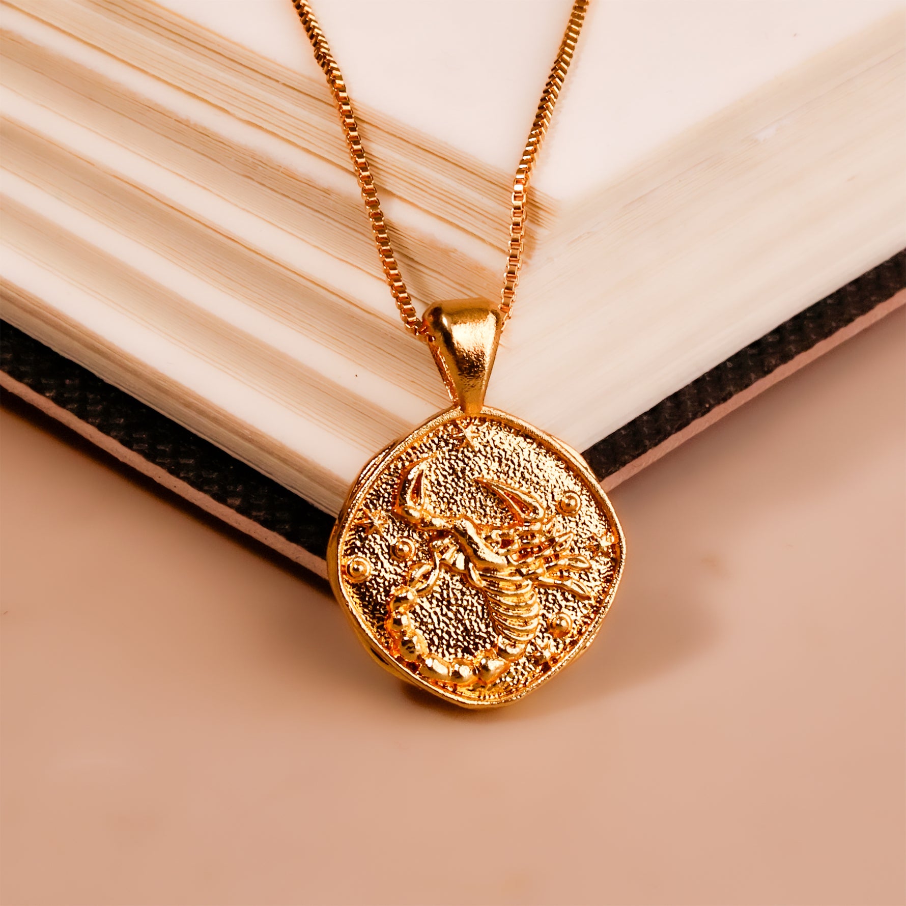 Scorpio Zodiac Sign Gold Plated Pendant - Abhimantrit