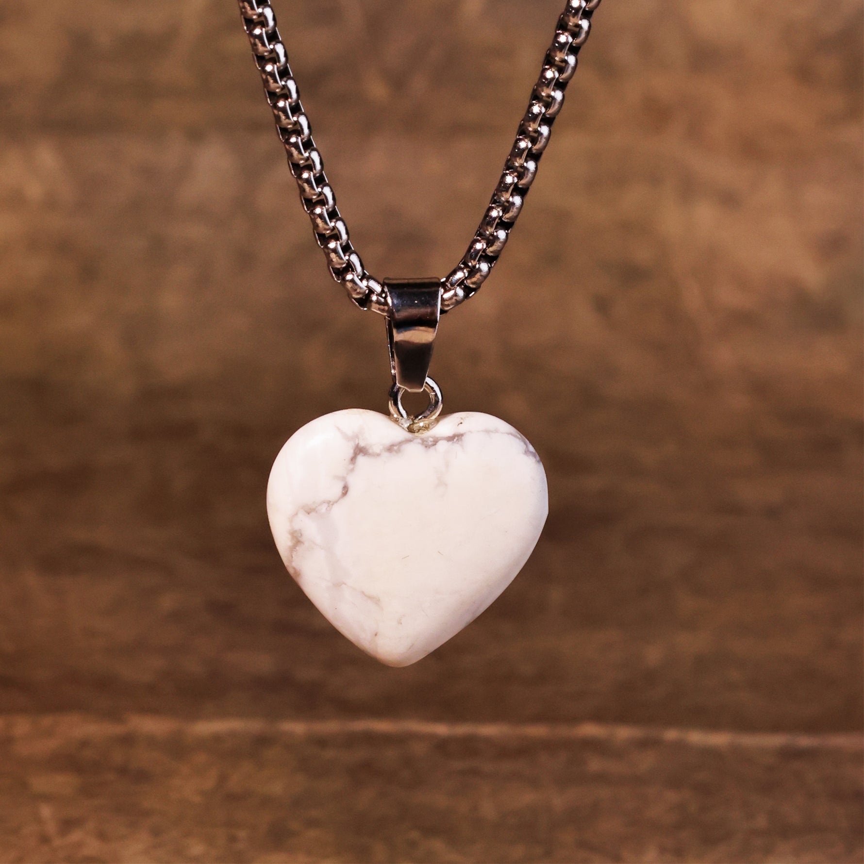 Howlite Heart Pandent - Abhimantrit & Certified