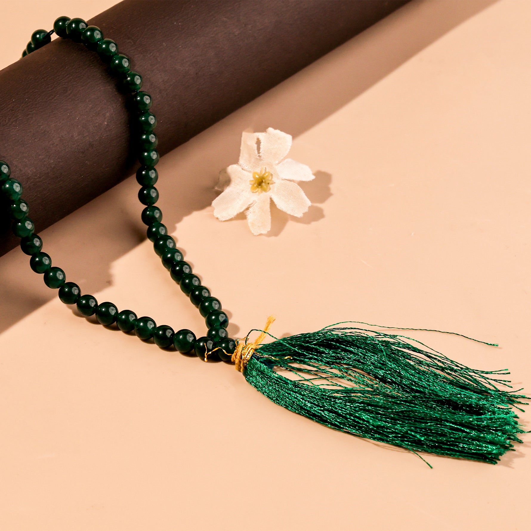 Green Jade Mala - Abhimantrit & Certified