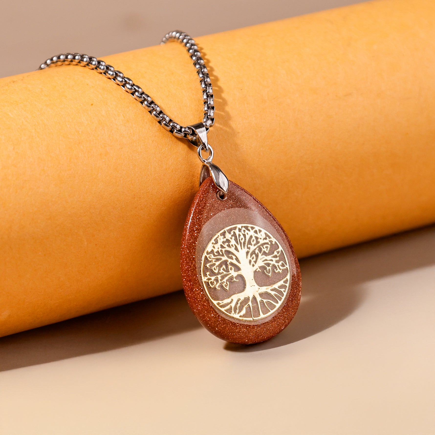Sunstone Life of Tree Pendant - Abhimantrit & Certified