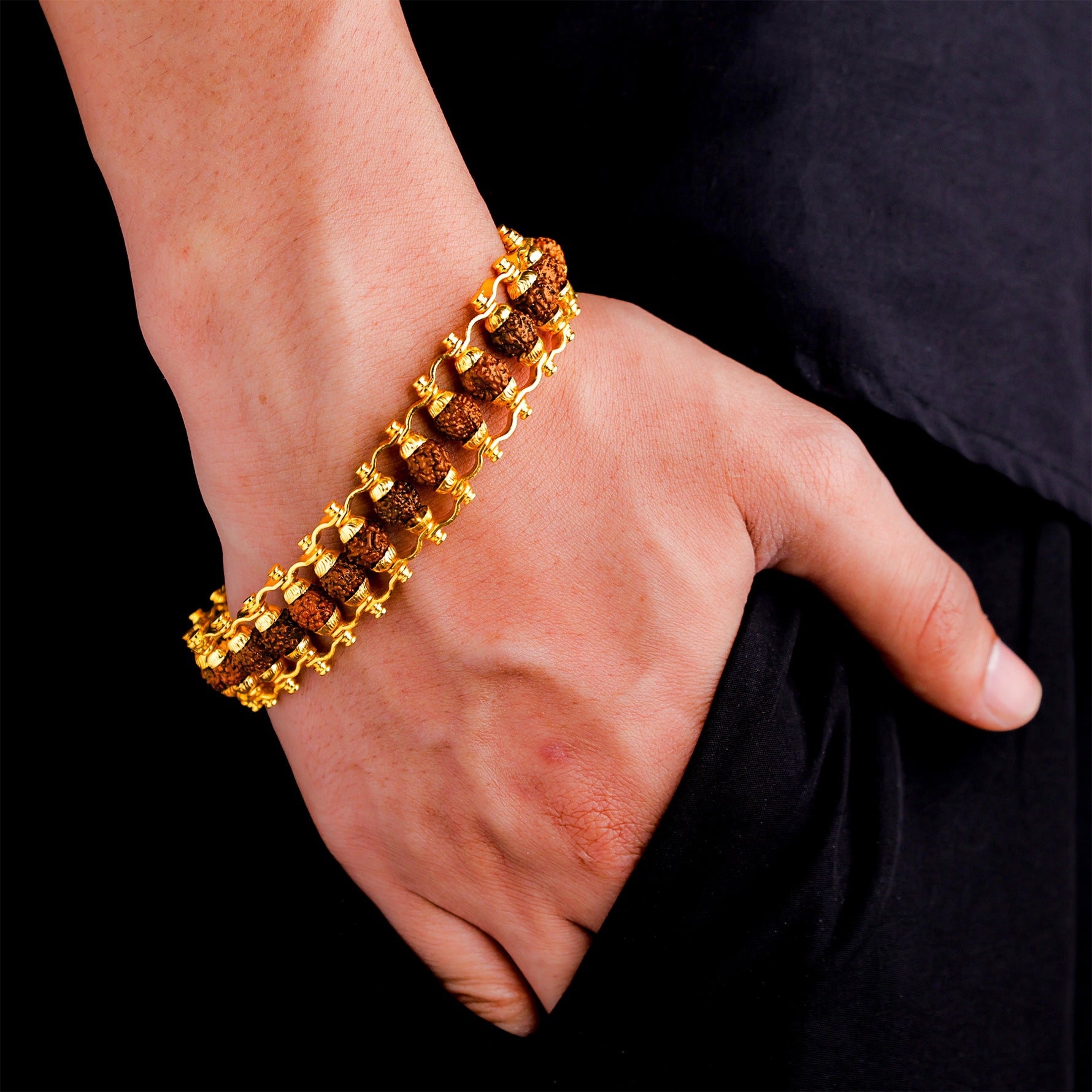 Gold Plated Rudraksha Bracelet Gold Plated Rudraksha Bracelet