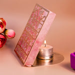 Shree Mahalakshmi Beej Dhyan Mantra Rose Quartz Tealight Holder