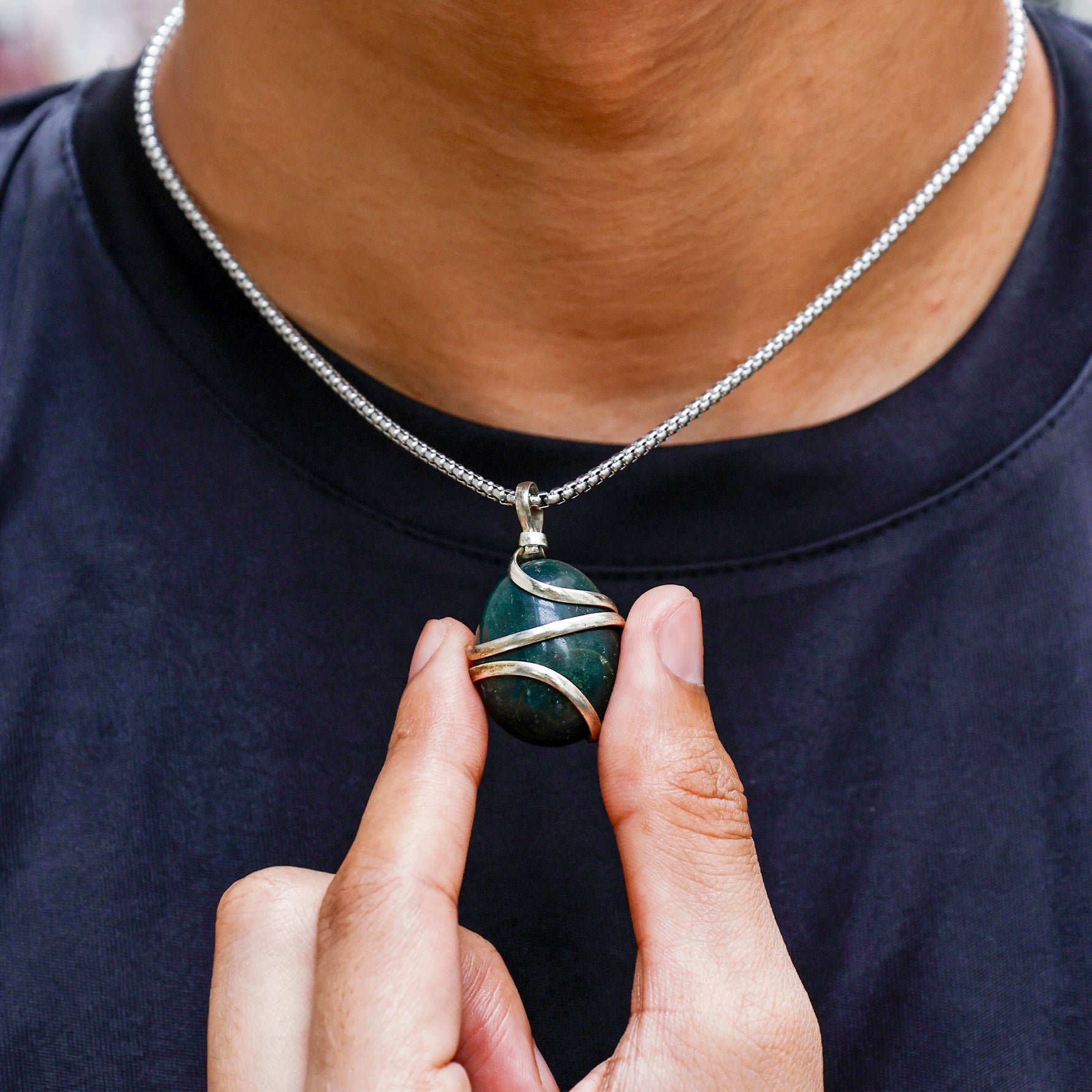 Bloodstone Wrapping Pendant - Abhimantrit & Certified