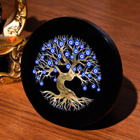 Black Tree of Life Evil Eye Plate Round - Abhimantrit