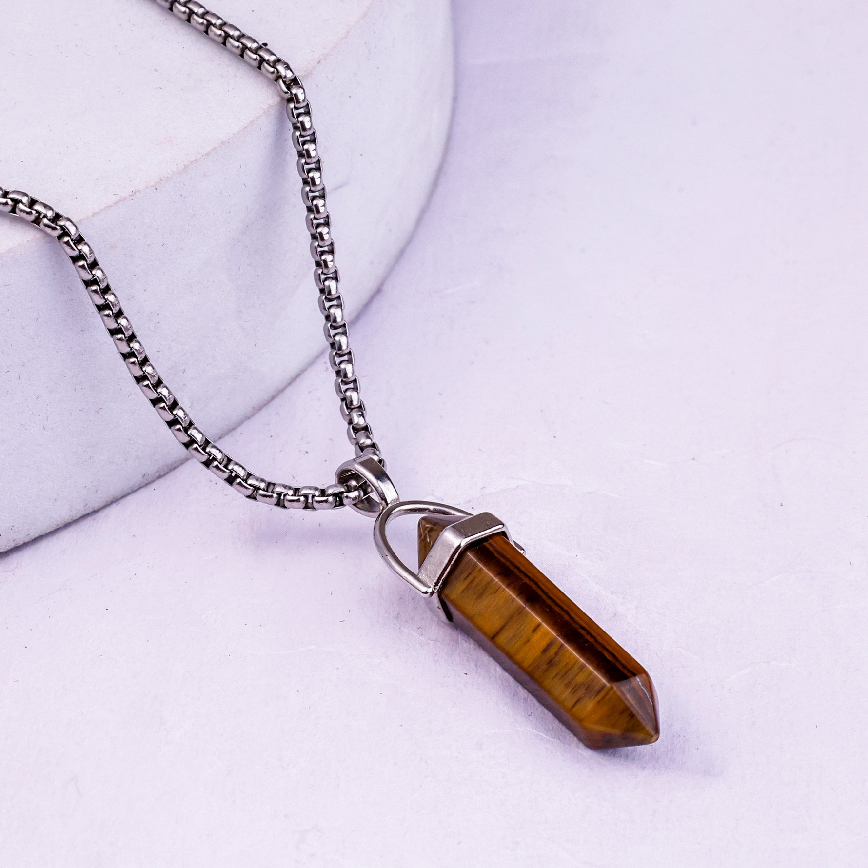 Tiger Eye Pen Shape Pendant - Abhimantrit