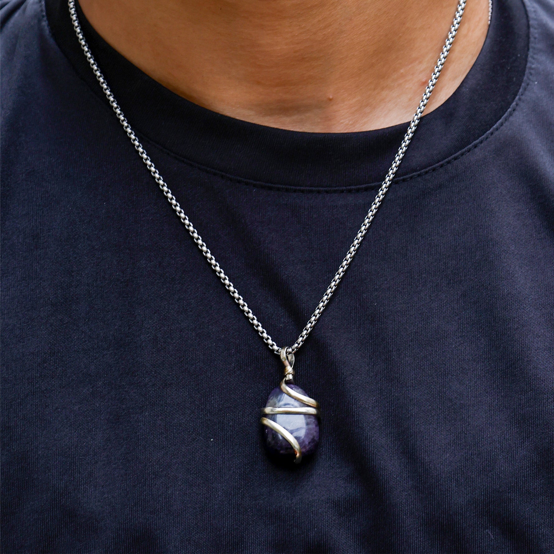 Amethyst Wrapping Pendant - Abhimantrit & Certified