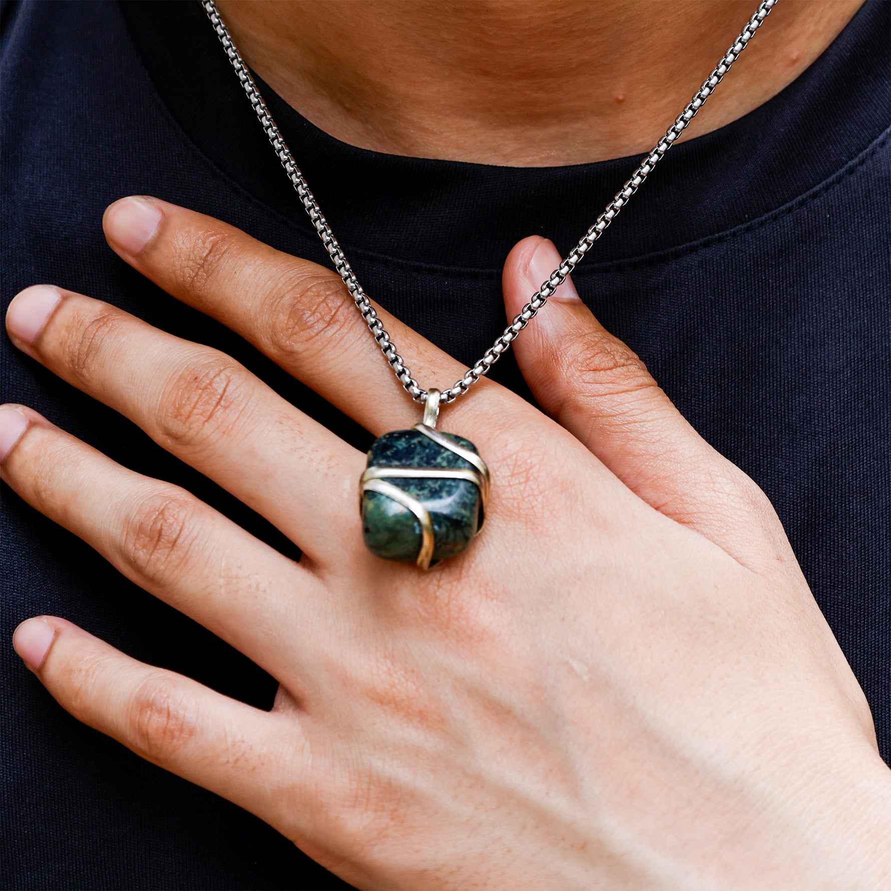 Jasper Wrapping Pendant - Abhimantrit & Certified