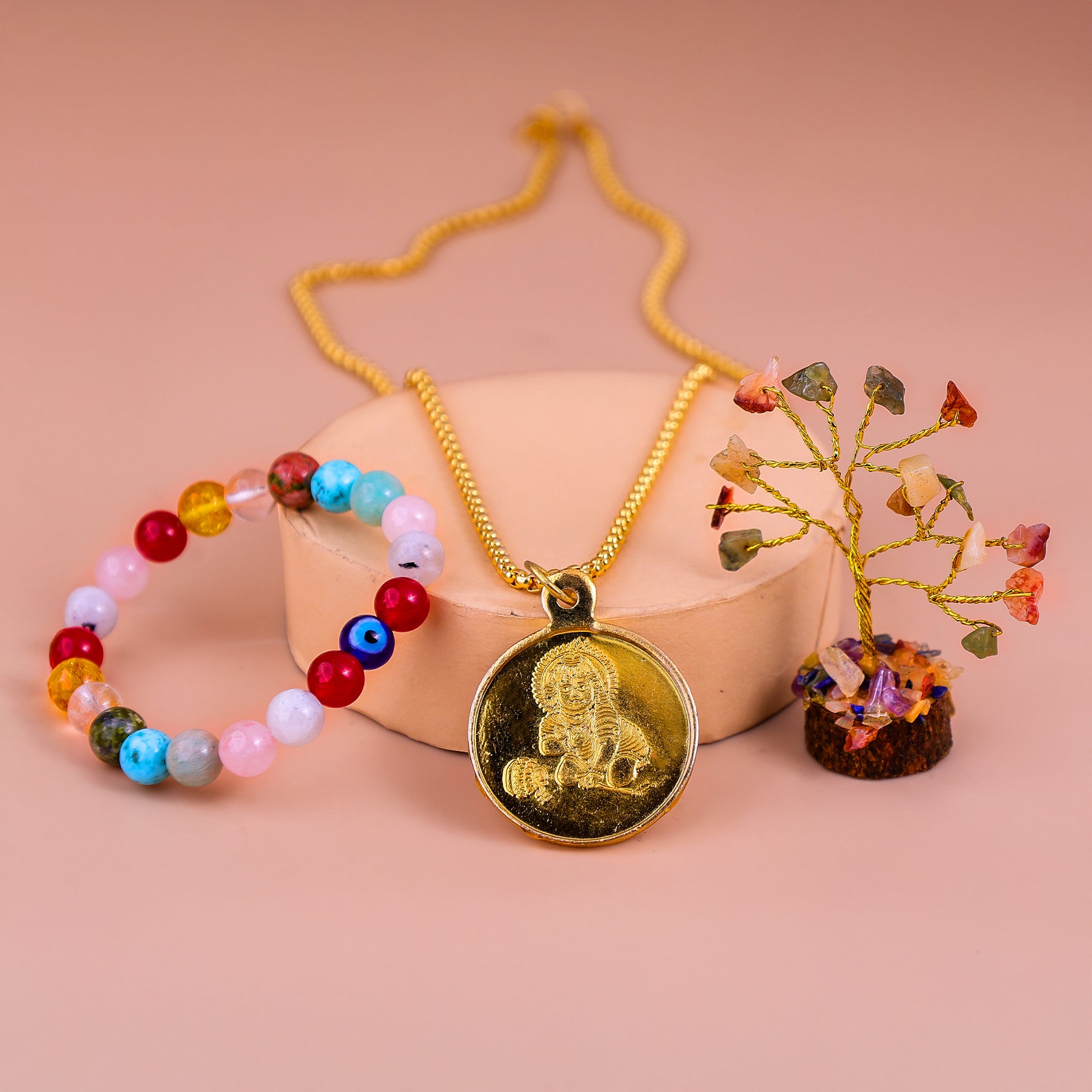 Pregnanct Bracelet & Krishna Kavach with Krishna Kavach & Pendant With Tree (Combo)Pregnanct Bracelet & Krishna Kavach with Krishna Kavach & Pendant With Tree (Combo) - Abhimantrit & Certified