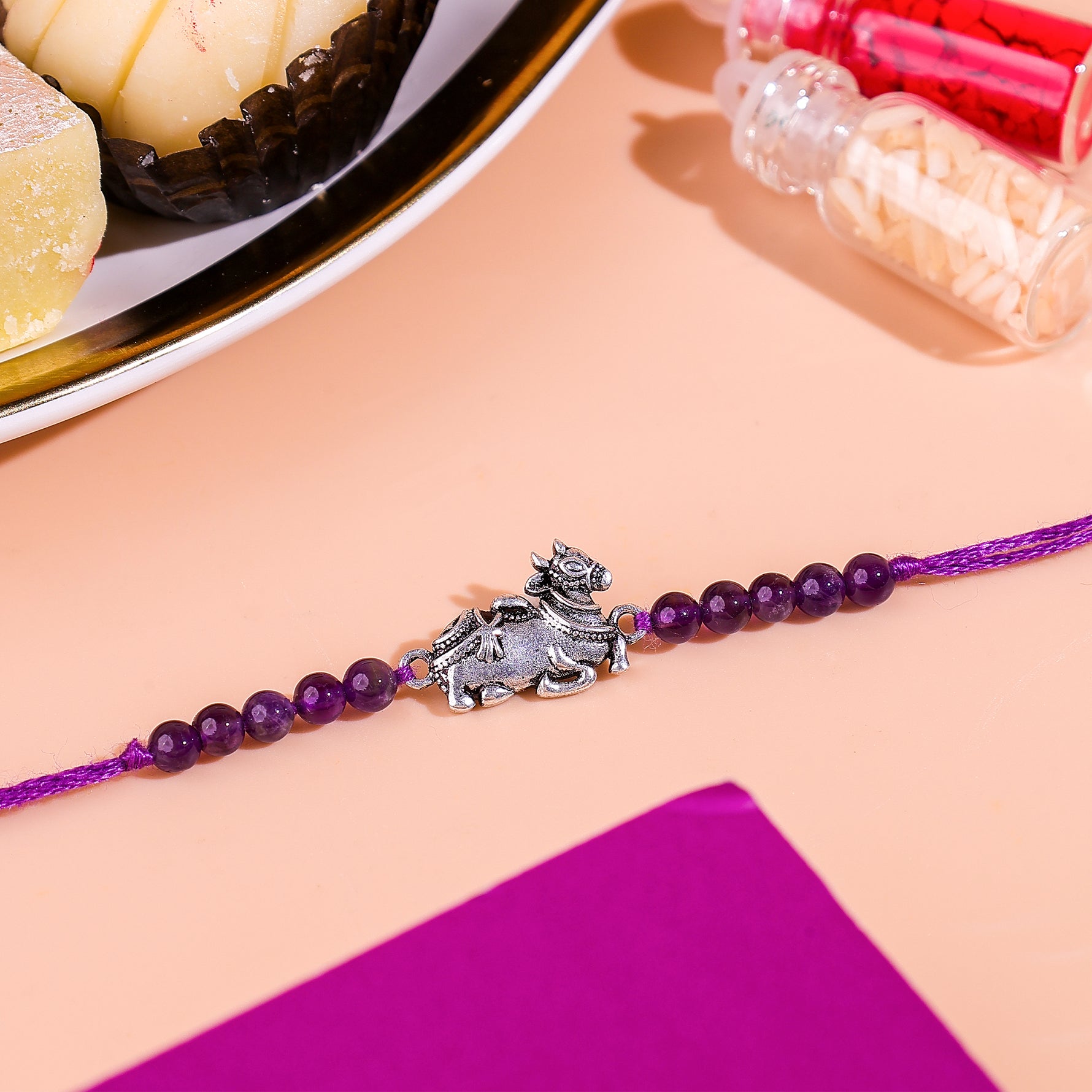 92.5 Pure Silver Nandi Rakhi - Abhimantrit & Certified