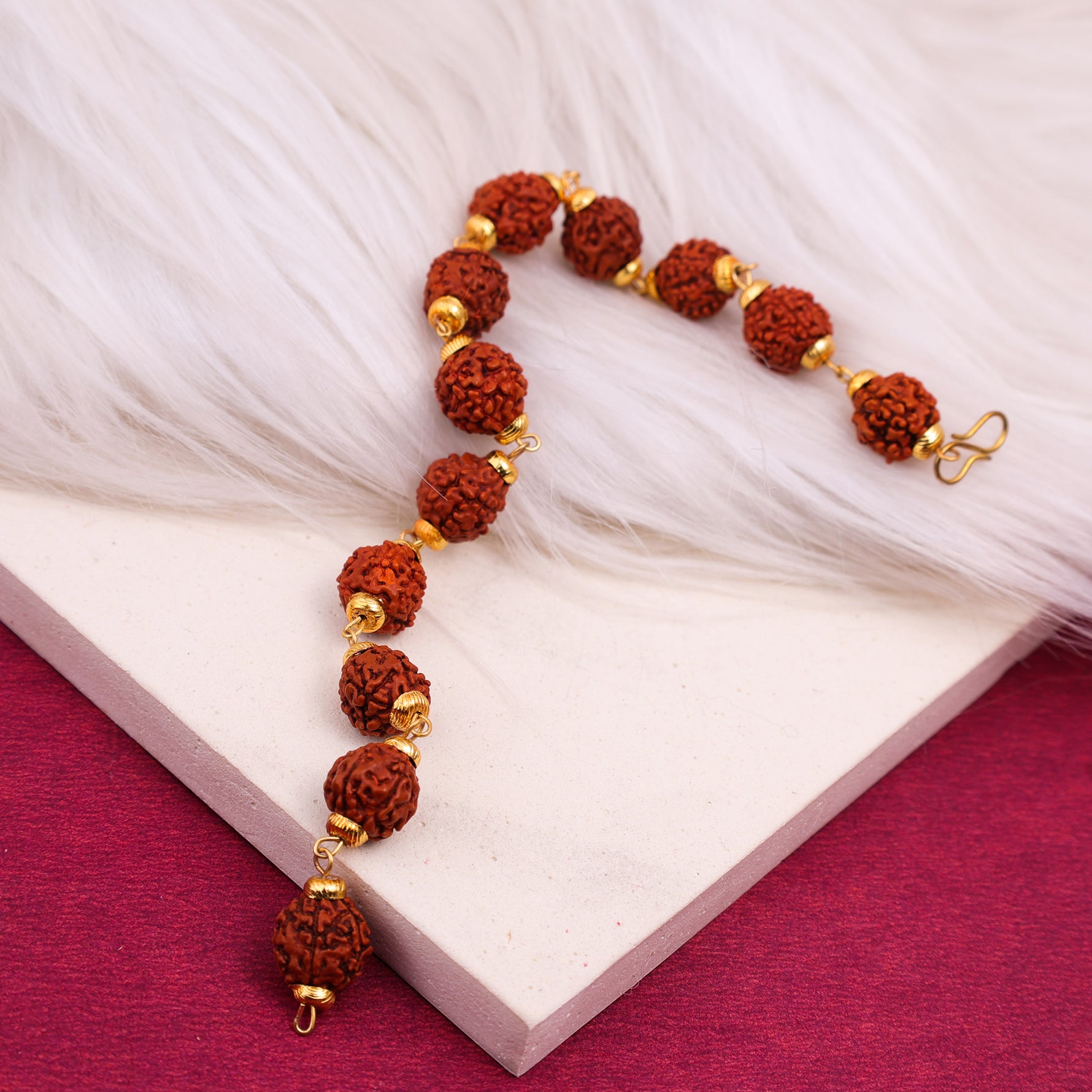 Rudraksha Raksha Bracelet Gold Plated - Abhimantrit