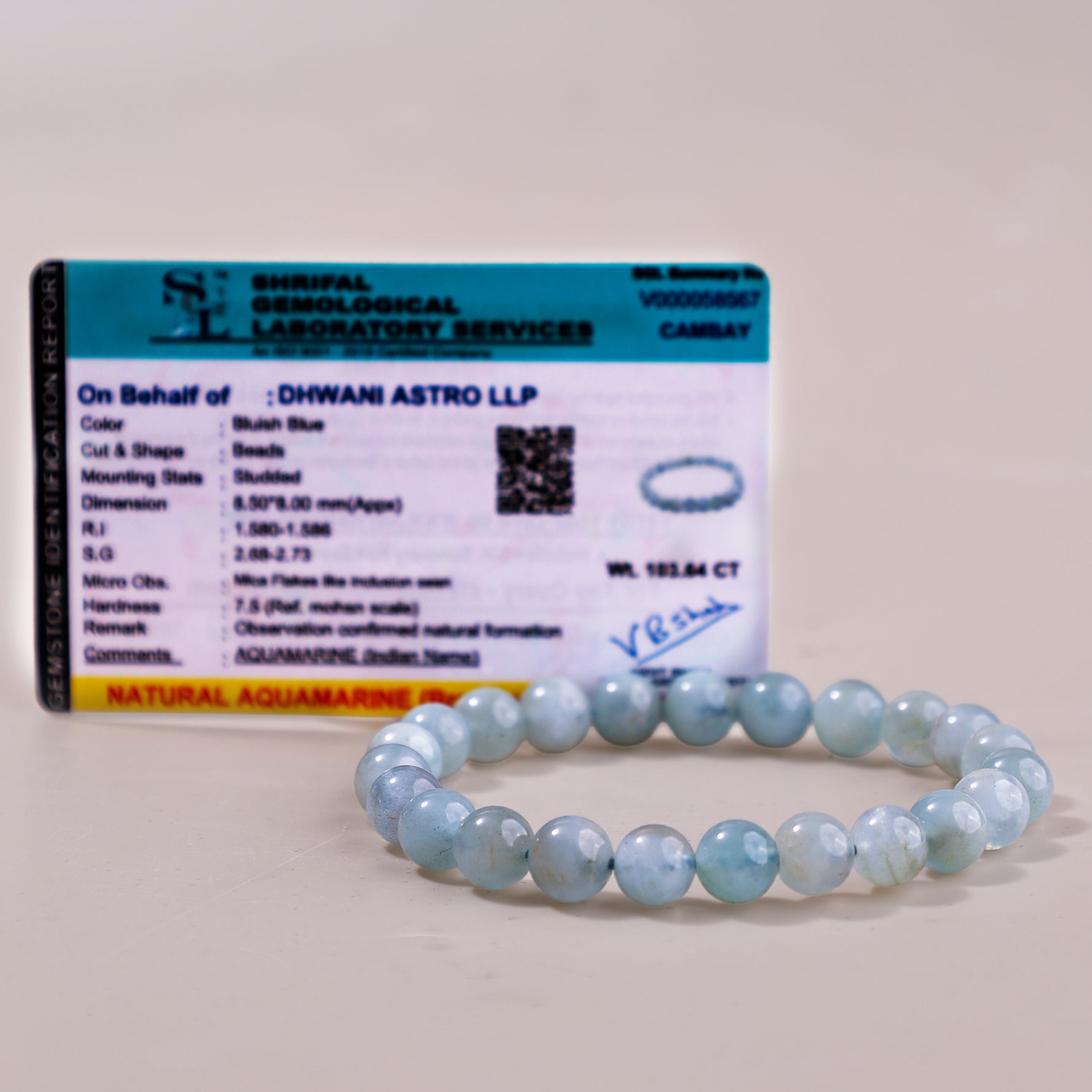 Aquamarine Bracelet (Star)Aquamarine Bracelet (Star) - Abhimantrit & Certified